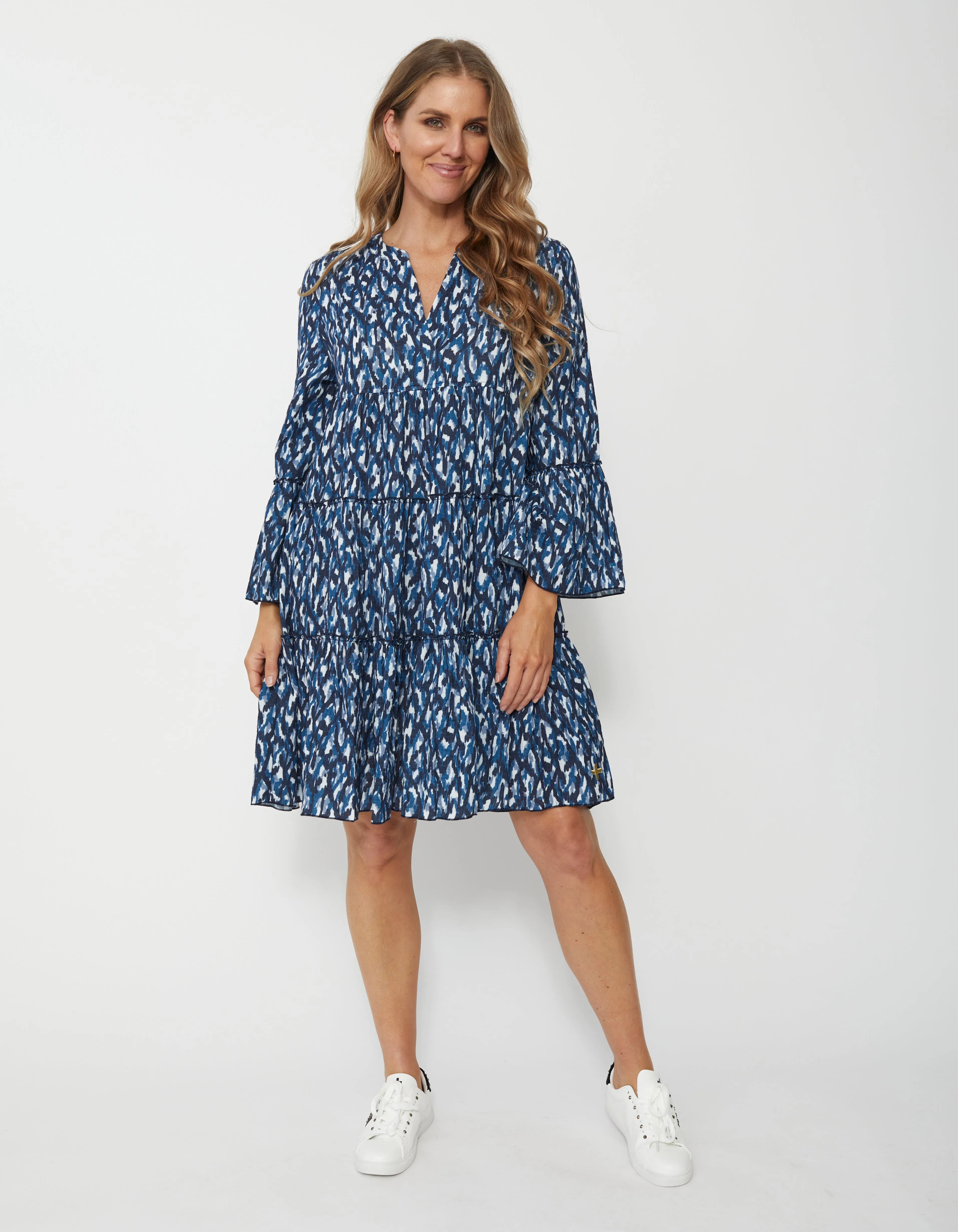 Stella   Gemma Athena Dress - Blue Ikat