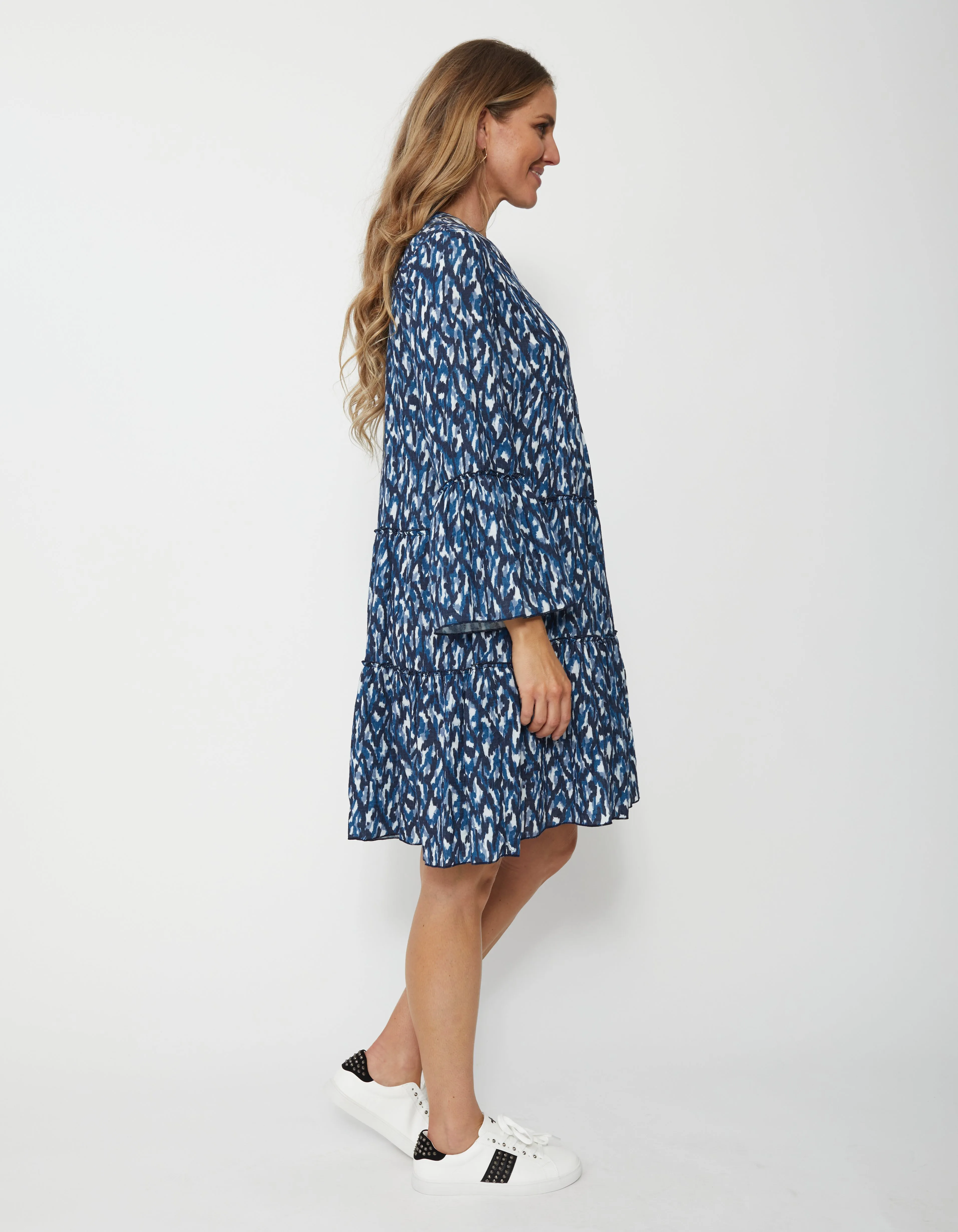 Stella   Gemma Athena Dress - Blue Ikat