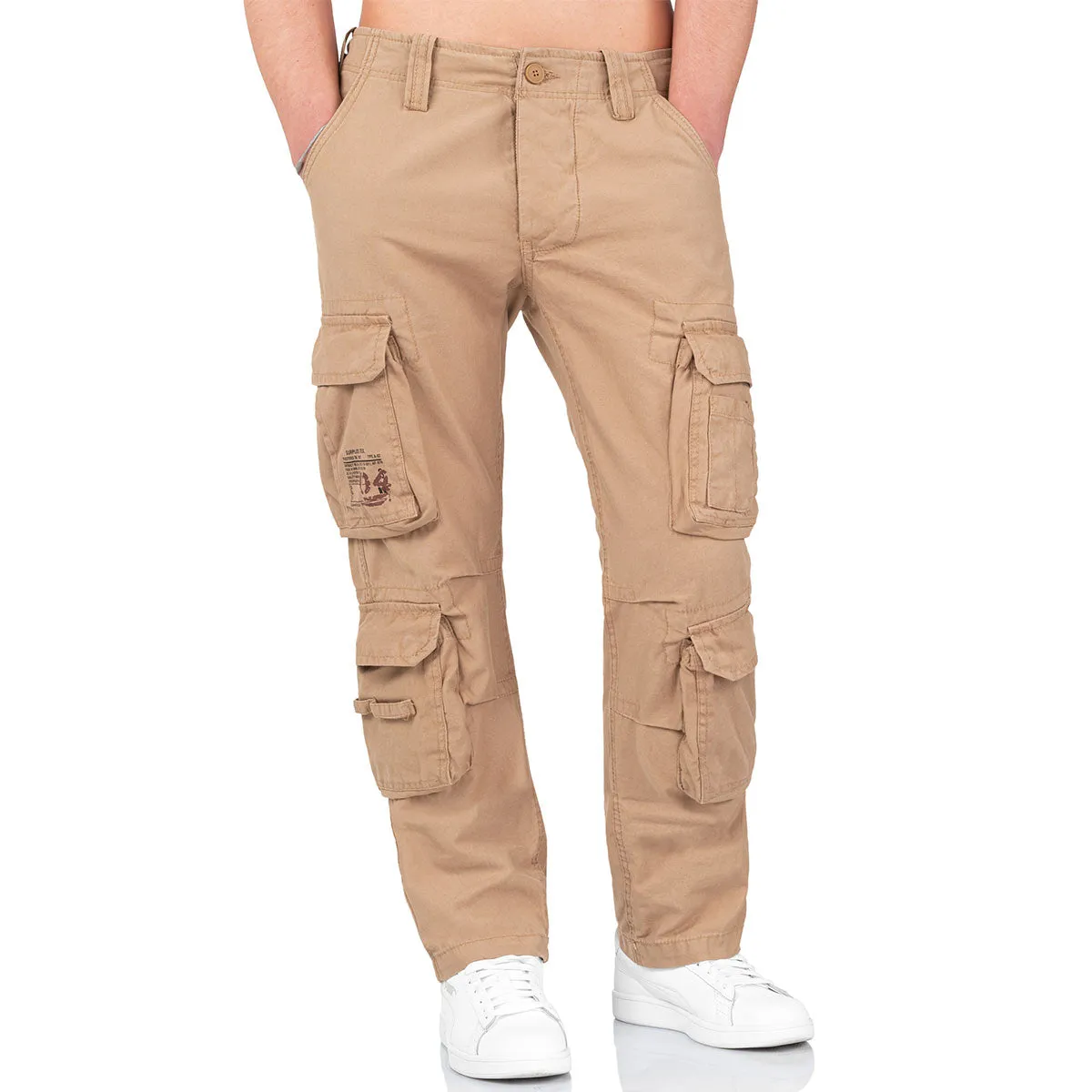 Surplus Airborne Slim Fit Cargo Trousers Beige