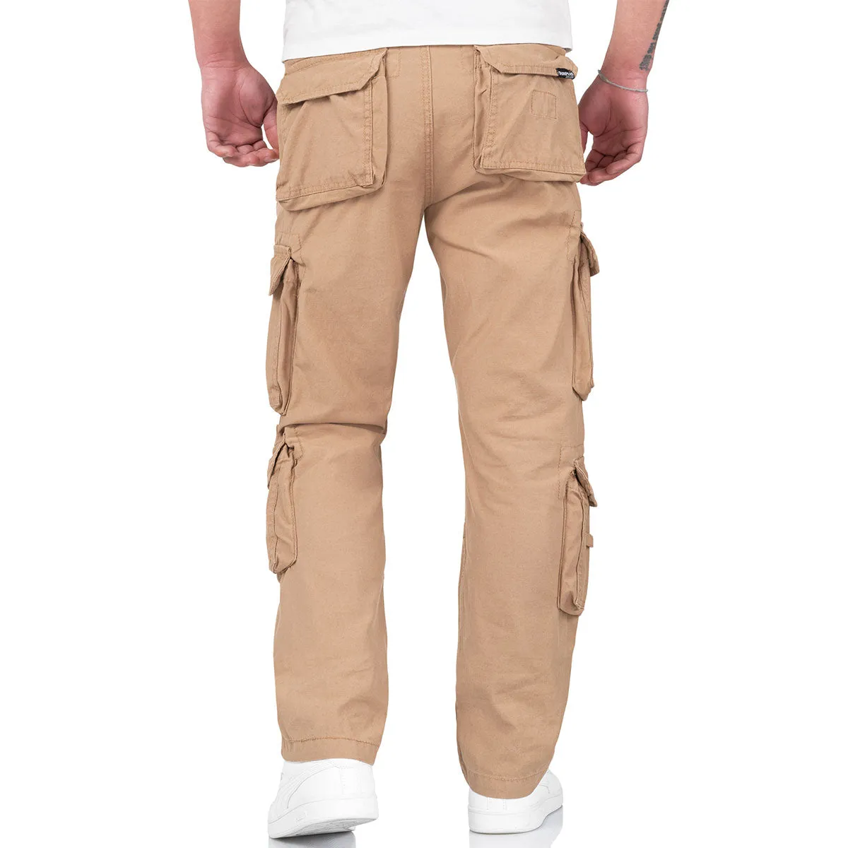 Surplus Airborne Slim Fit Cargo Trousers Beige