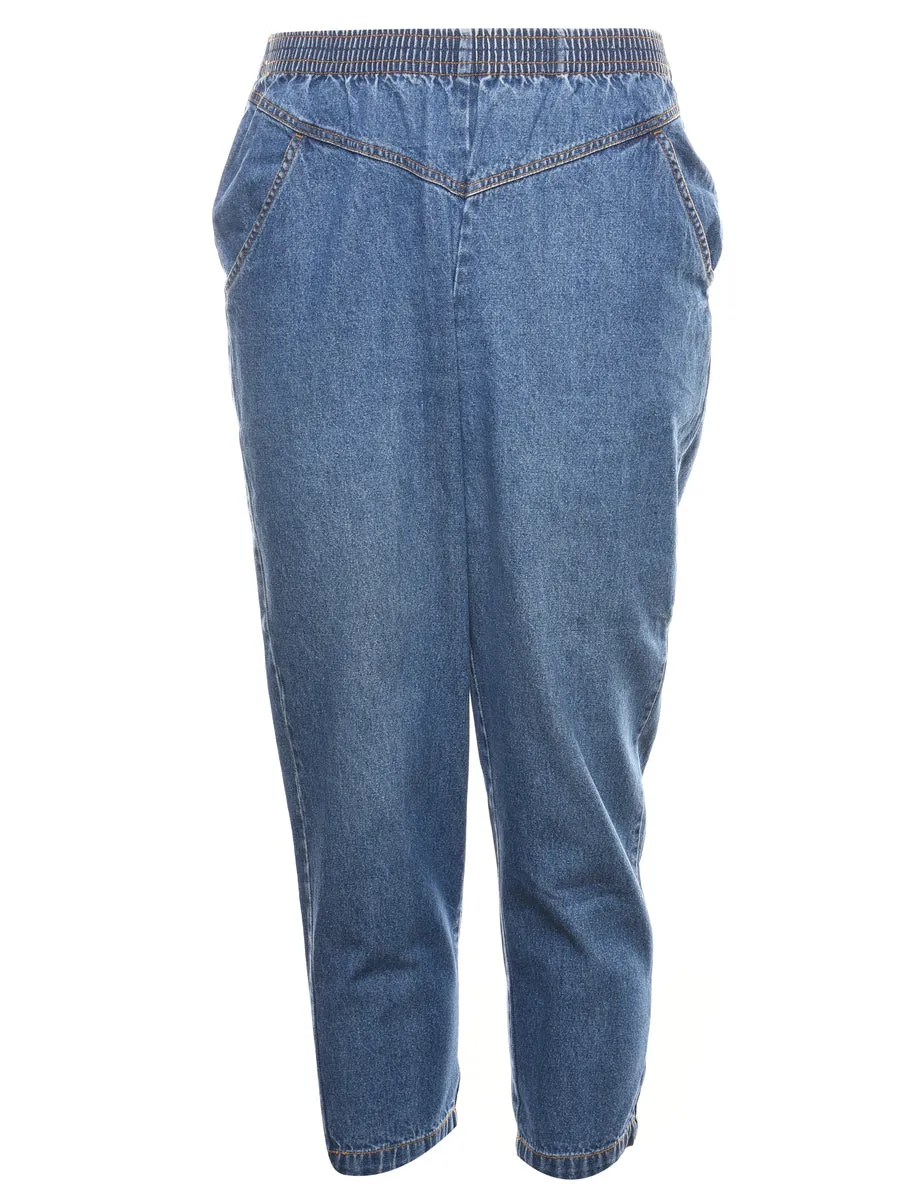 Tapered Medium Wash Denim Trousers - W30 L26