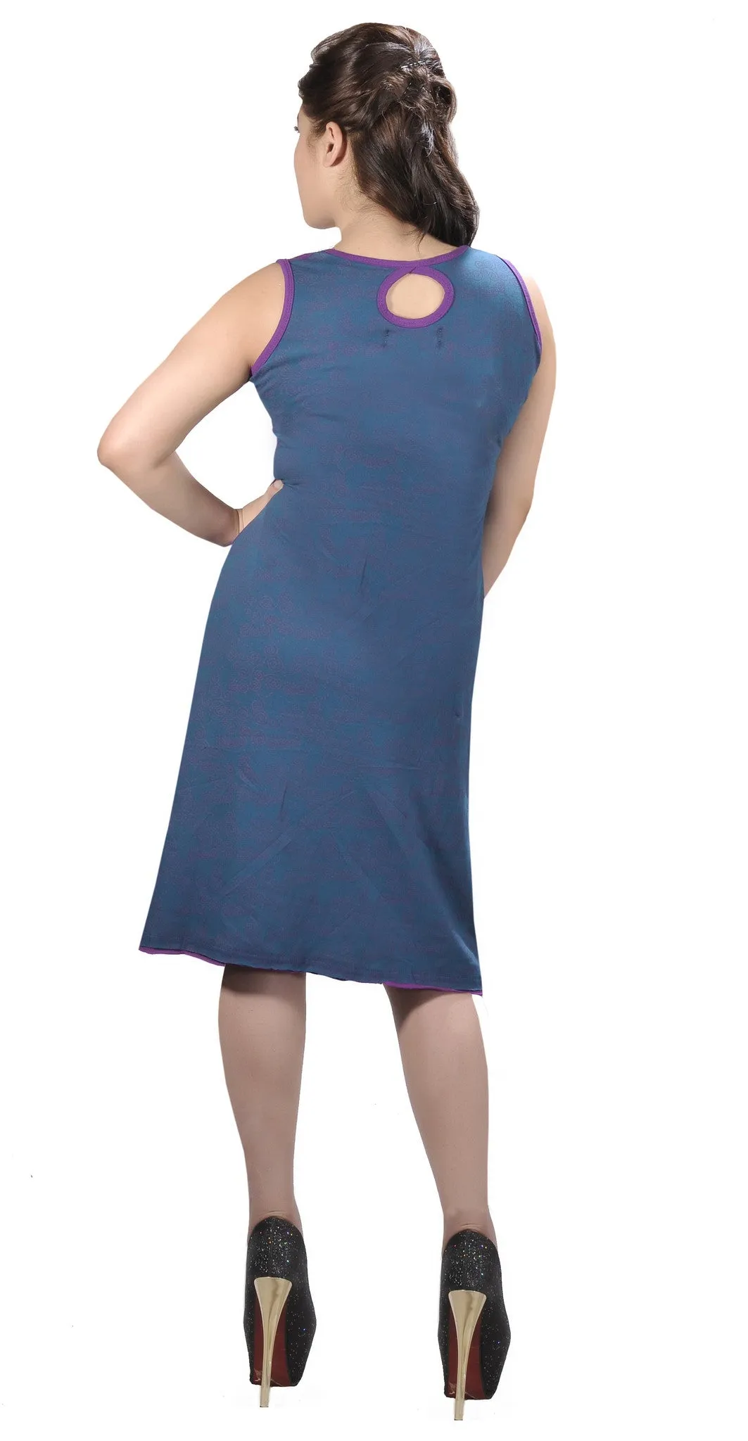 TATTOPANI-women-sleeveless-dress-with-embroidery-work-peepal(No Exchange/ No Refund)