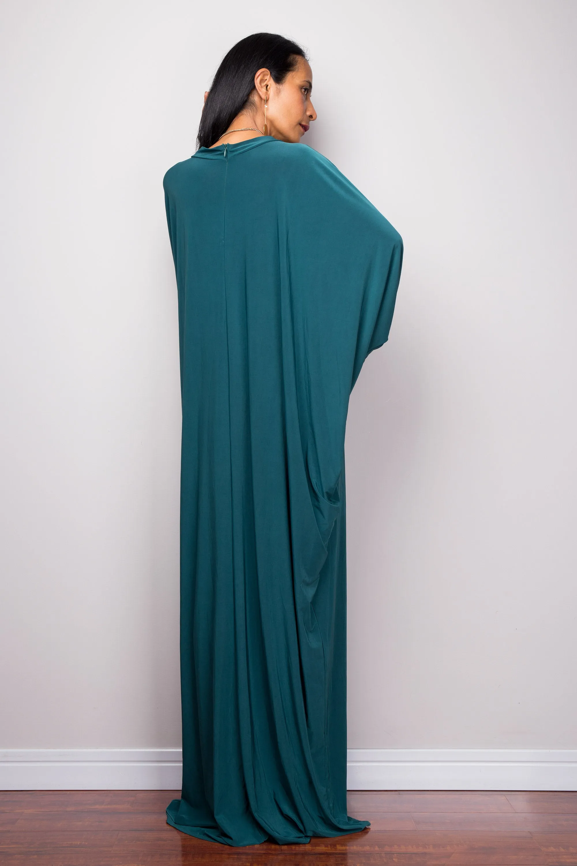 Teal Green Modest Kaftan Dress