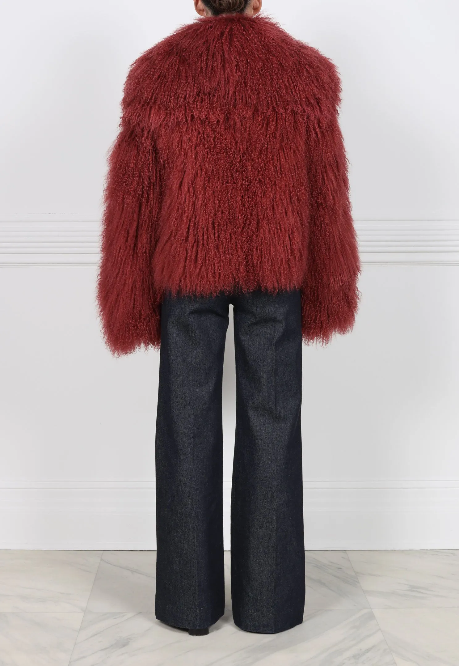 The Brynn Shearling Jacket in Red