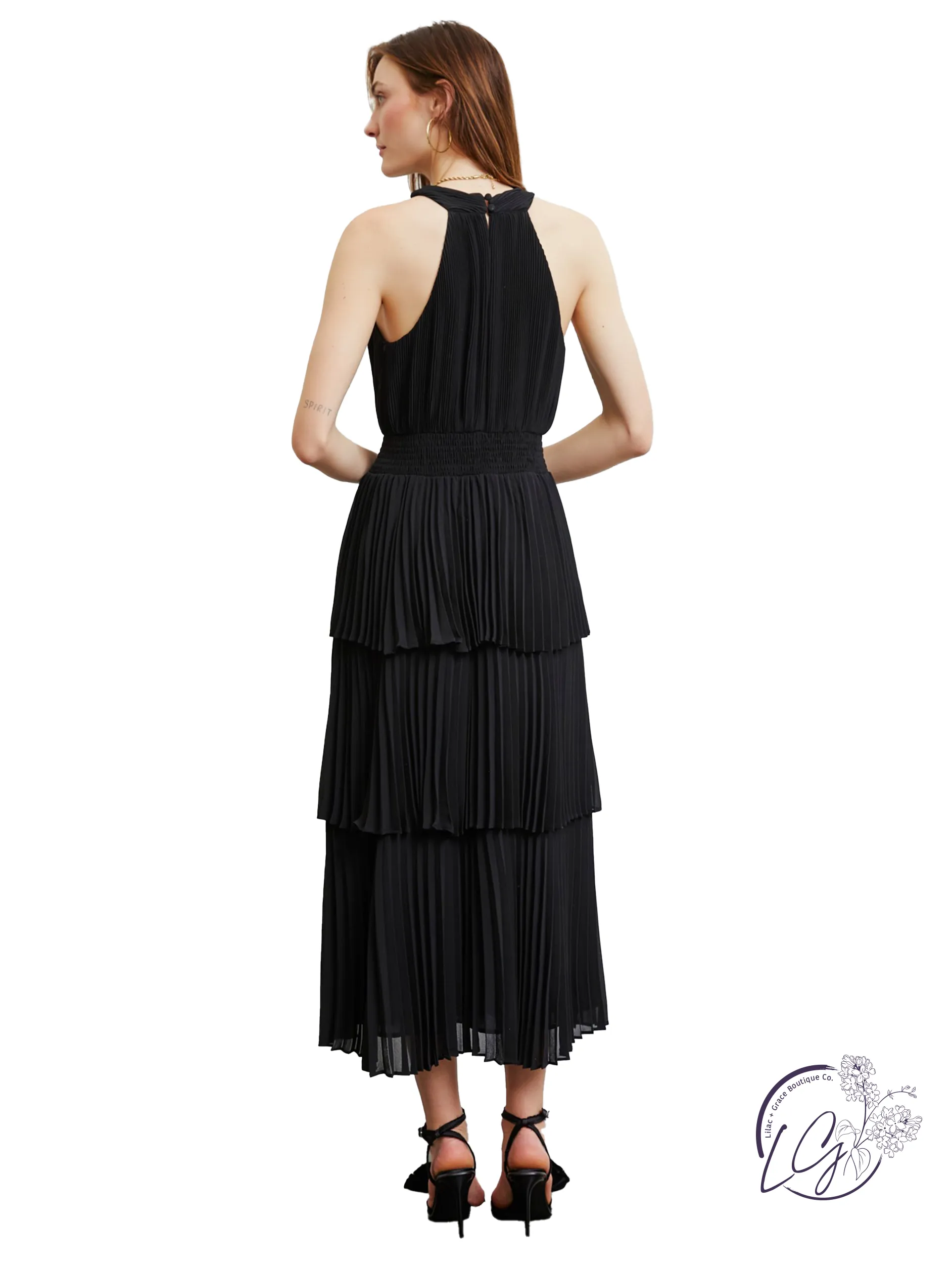 Timeless Grace Pleated Midi Dress