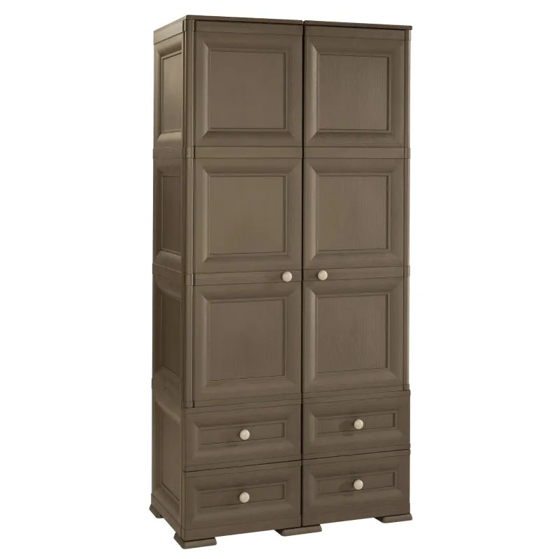 Tonterelli Tall Wardrobe with 4 Drawers Brown