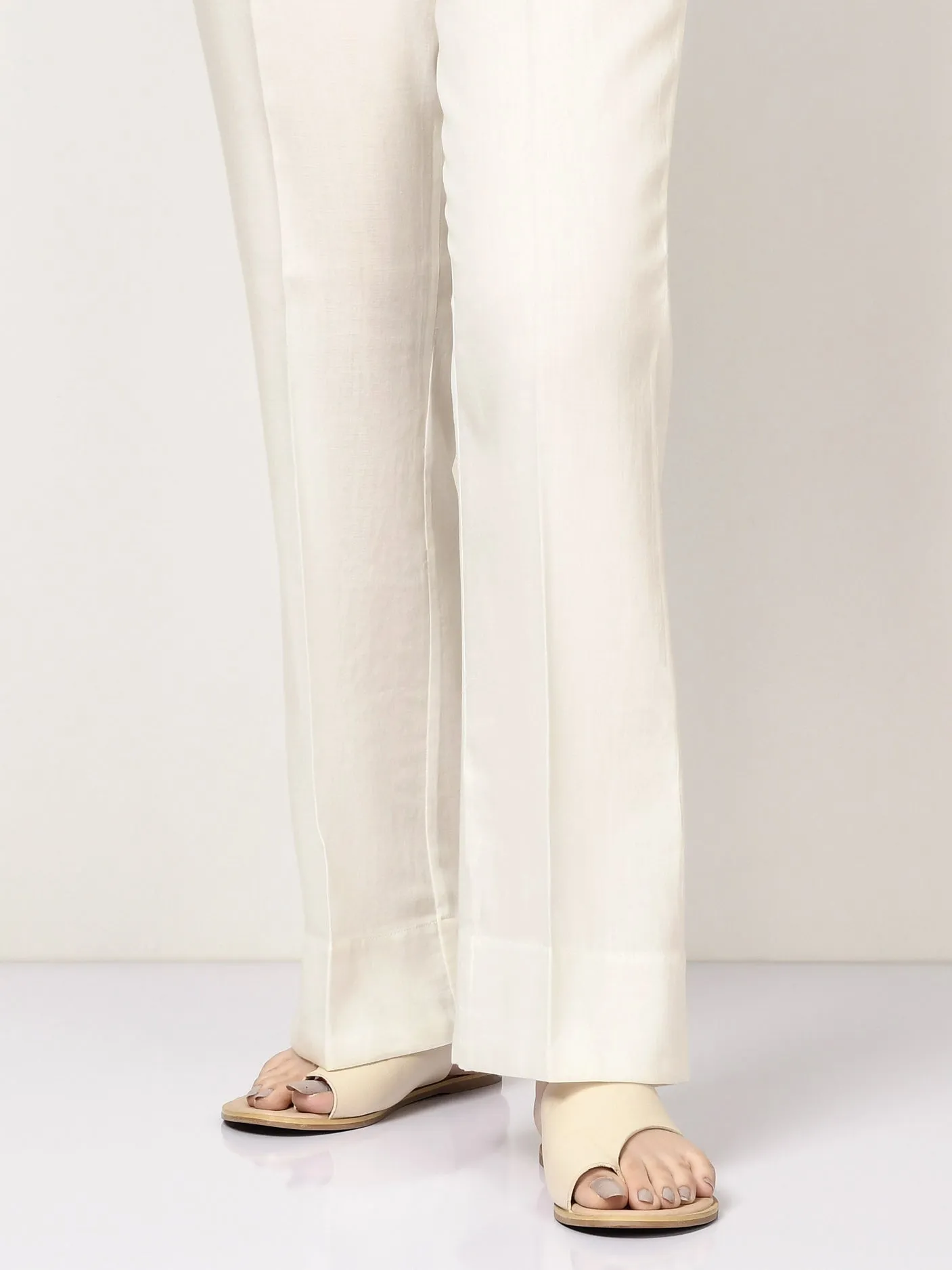 Unstitched Cambric Trouser - Off White