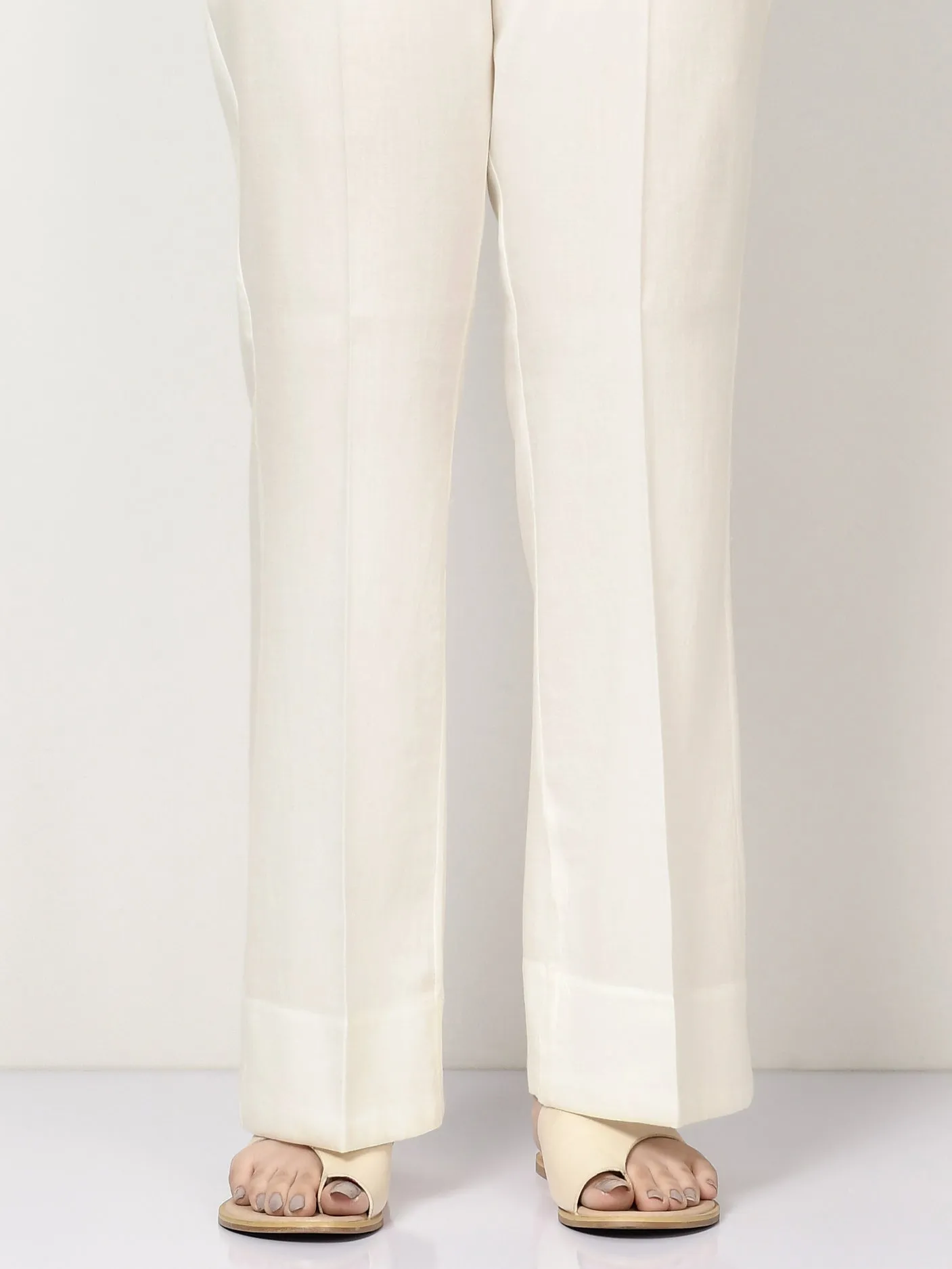 Unstitched Cambric Trouser - Off White