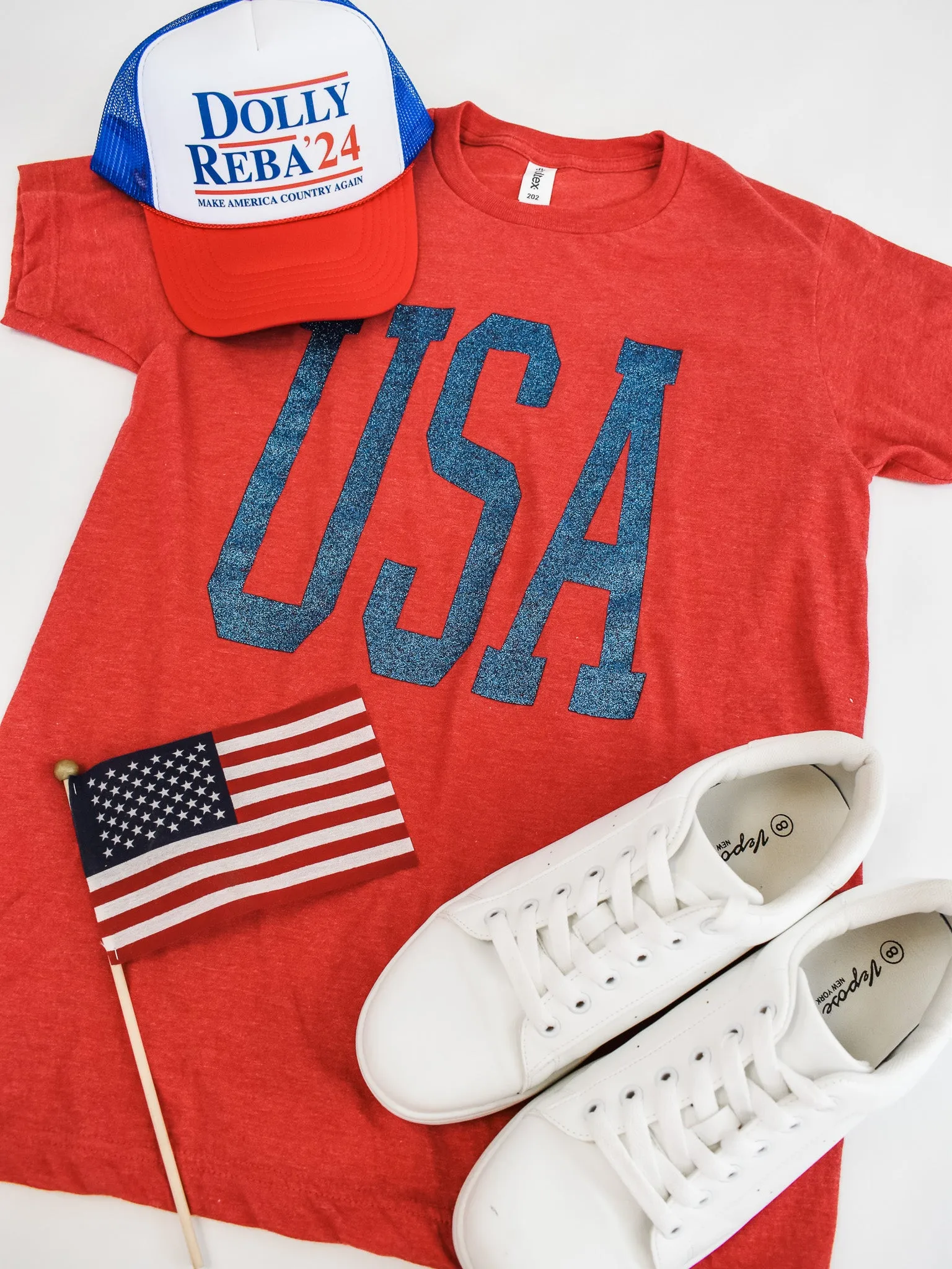 USA Glitter Graphic Tee