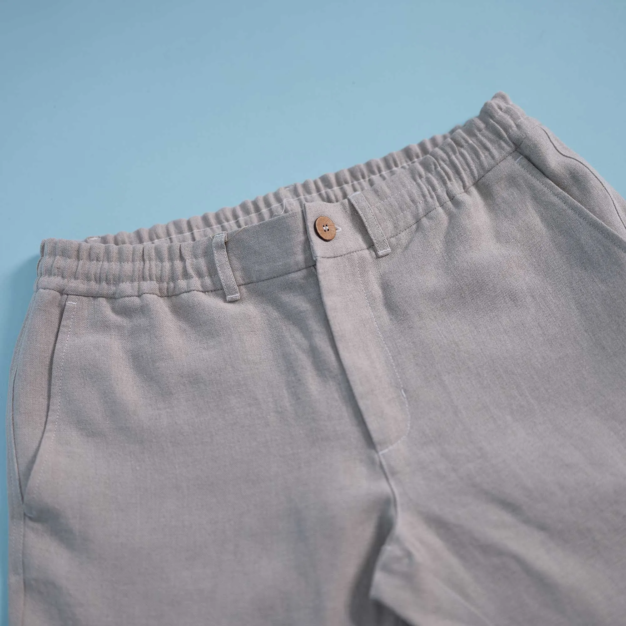 VENTURA Flex-Waist 100% Organic Linen Jogger Pants (Unisex) (OC Thread, Organic Elastic, Nut Buttons, YKK Zippers) (Biodegradable)