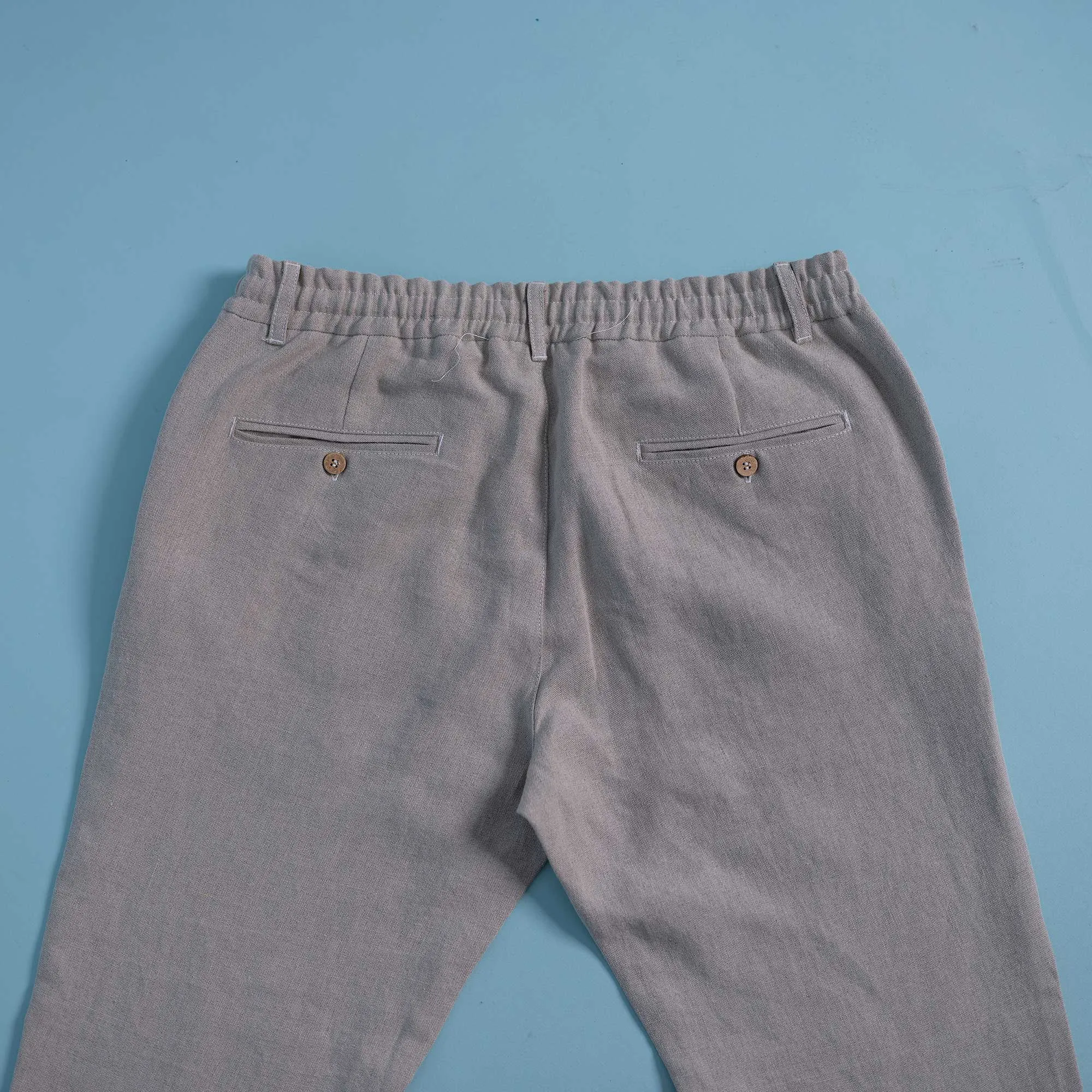 VENTURA Flex-Waist 100% Organic Linen Jogger Pants (Unisex) (OC Thread, Organic Elastic, Nut Buttons, YKK Zippers) (Biodegradable)