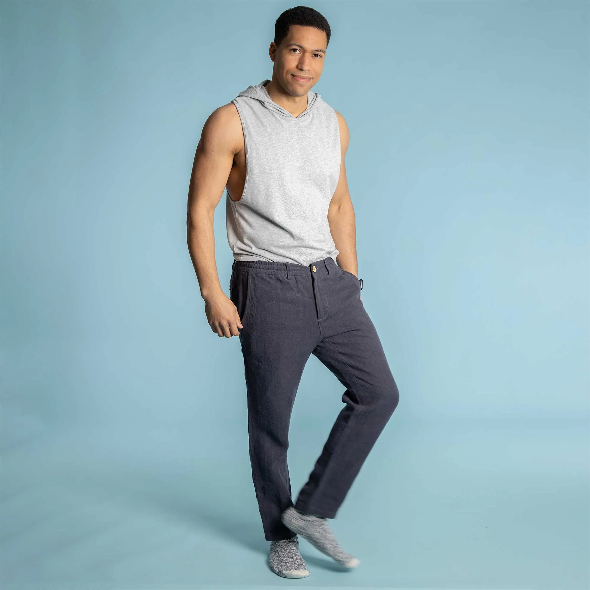 VENTURA Flex-Waist 100% Organic Linen Jogger Pants (Unisex) (OC Thread, Organic Elastic, Nut Buttons, YKK Zippers) (Biodegradable)