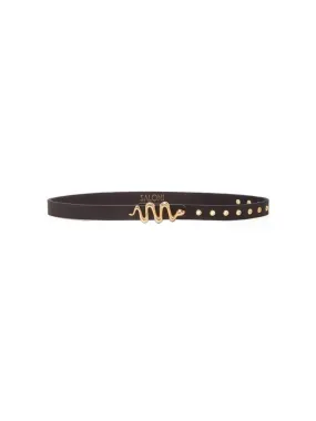 Venyx Snake Eyes Black Leather Belt