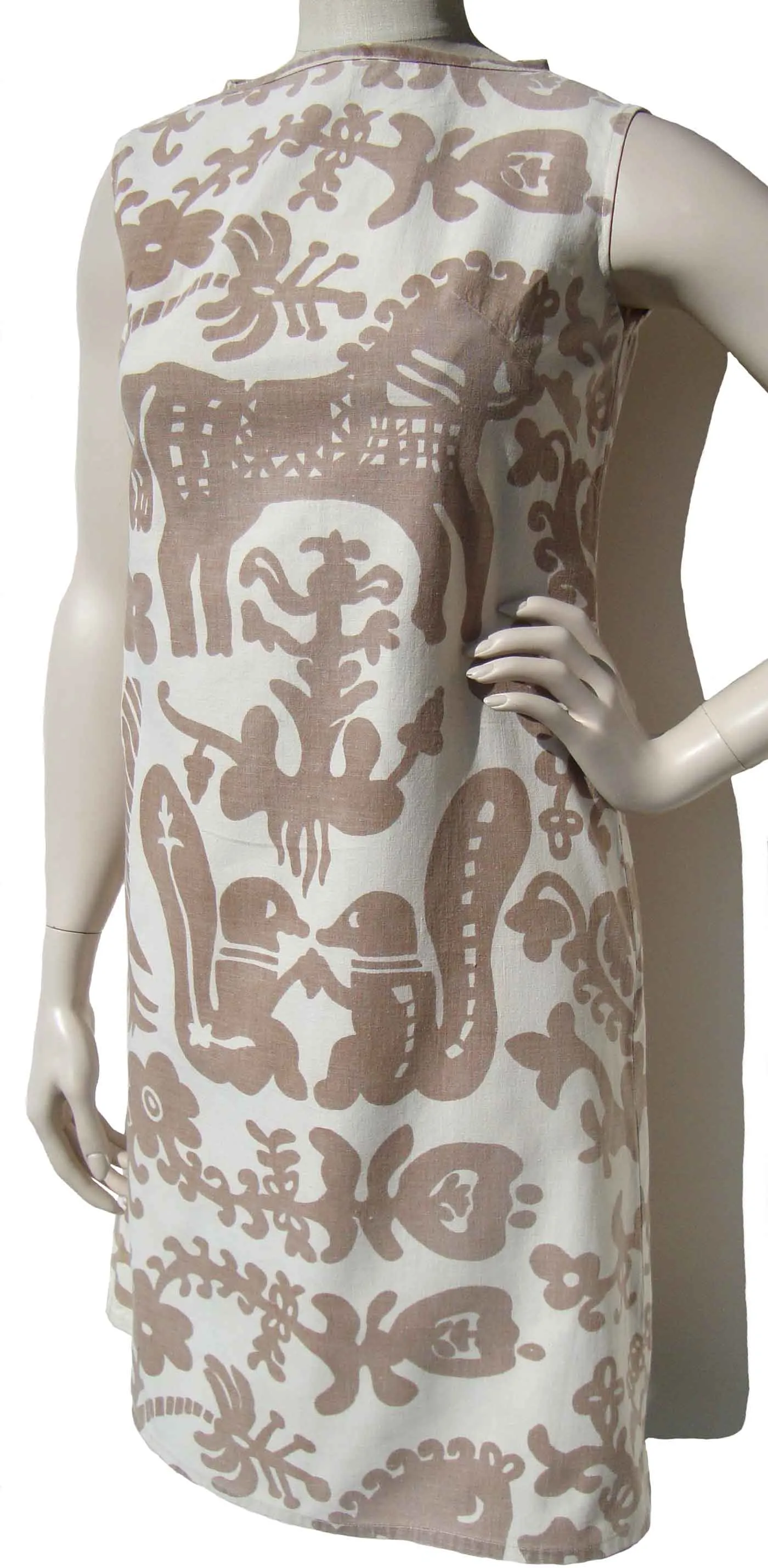 Vintage 60s Mod Dress Animal Novelty Print M