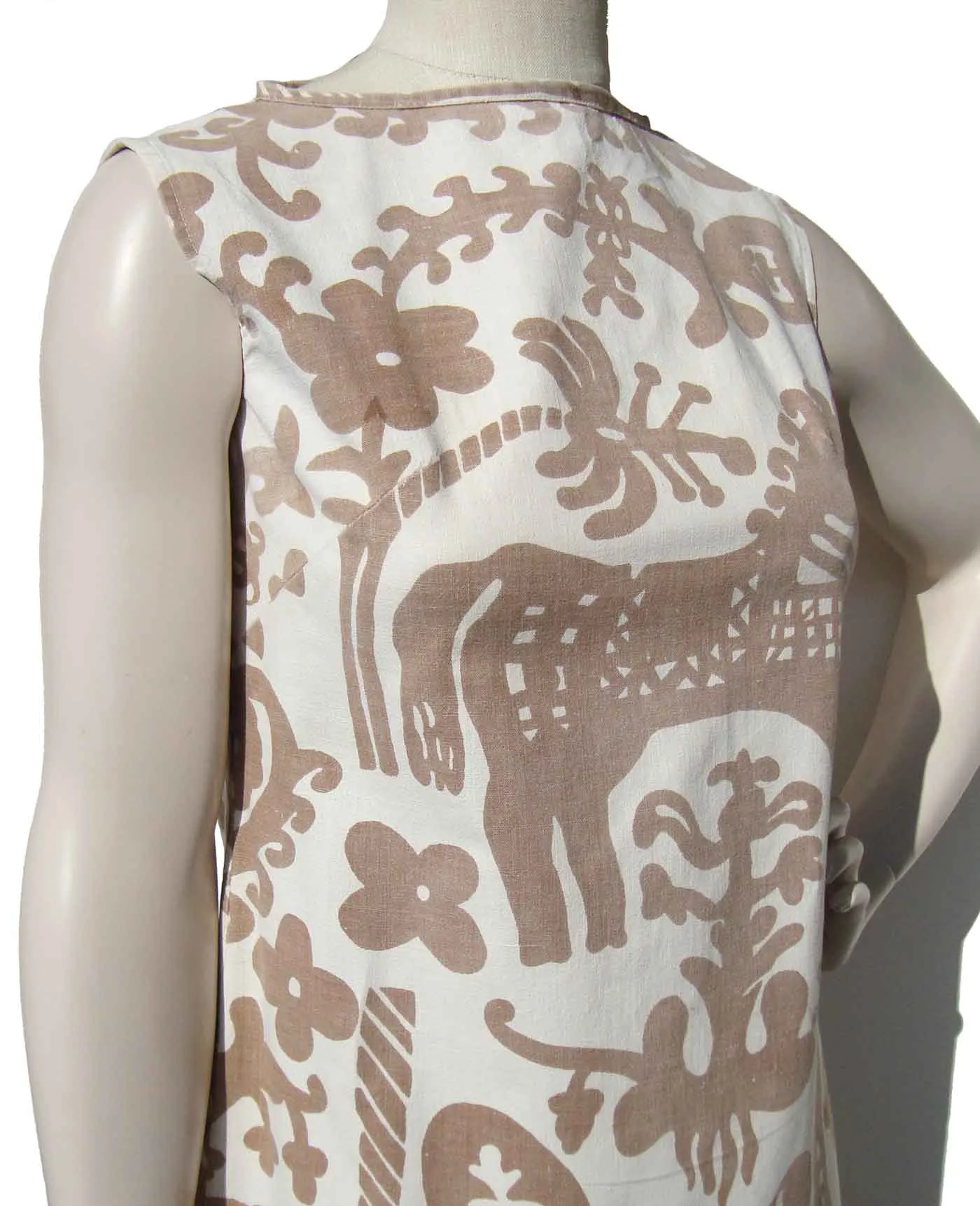 Vintage 60s Mod Dress Animal Novelty Print M