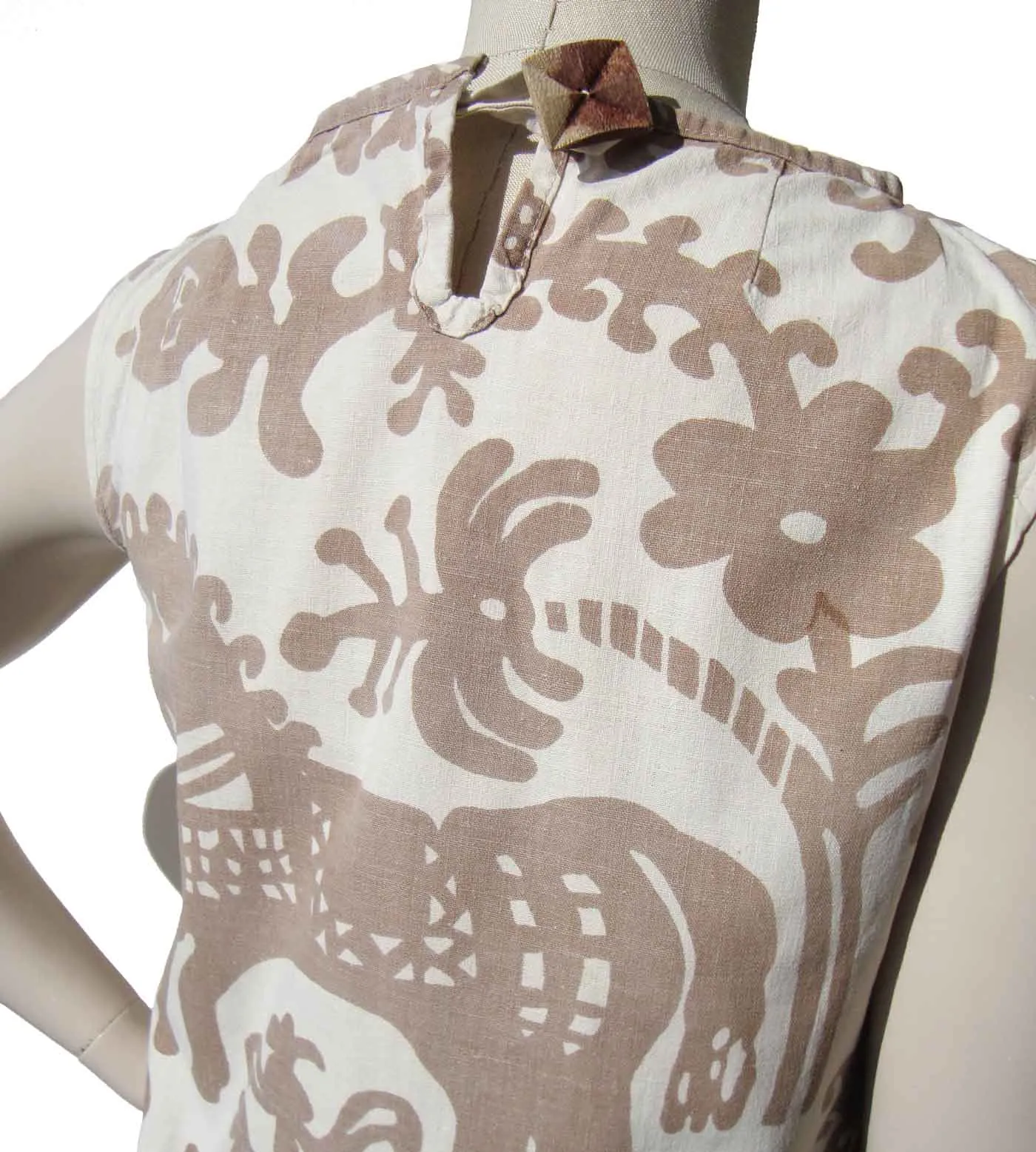 Vintage 60s Mod Dress Animal Novelty Print M