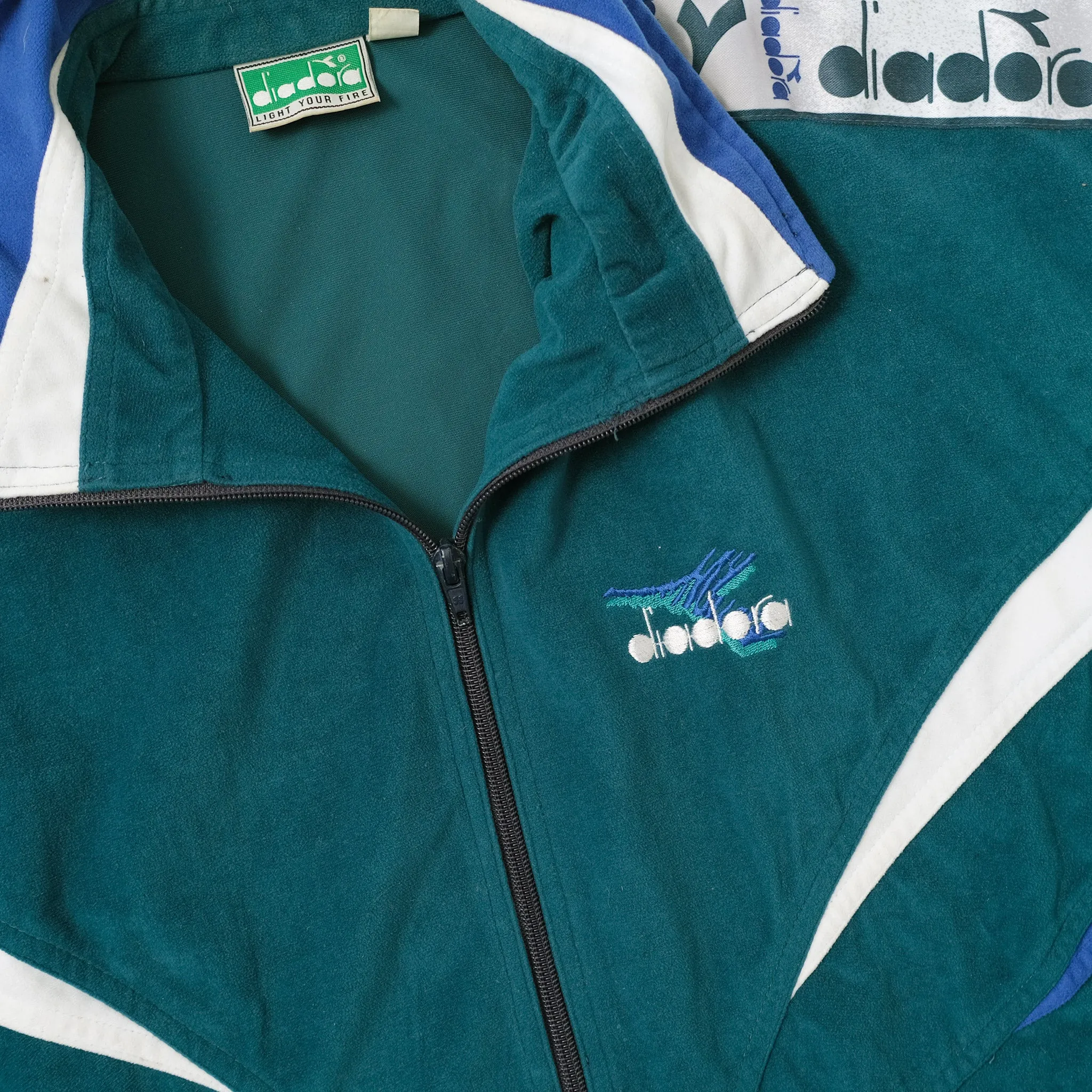 Vintage Diadora Velour Track Jacket Large