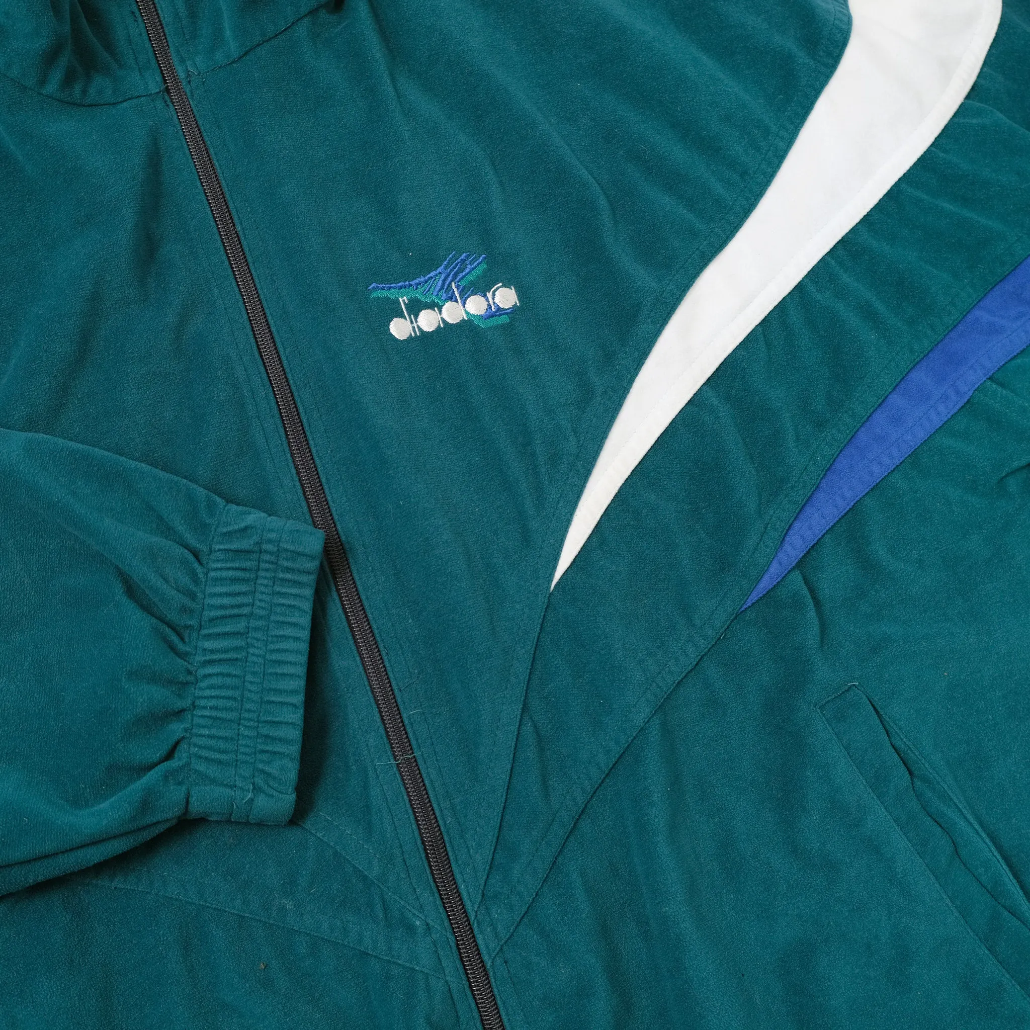 Vintage Diadora Velour Track Jacket Large