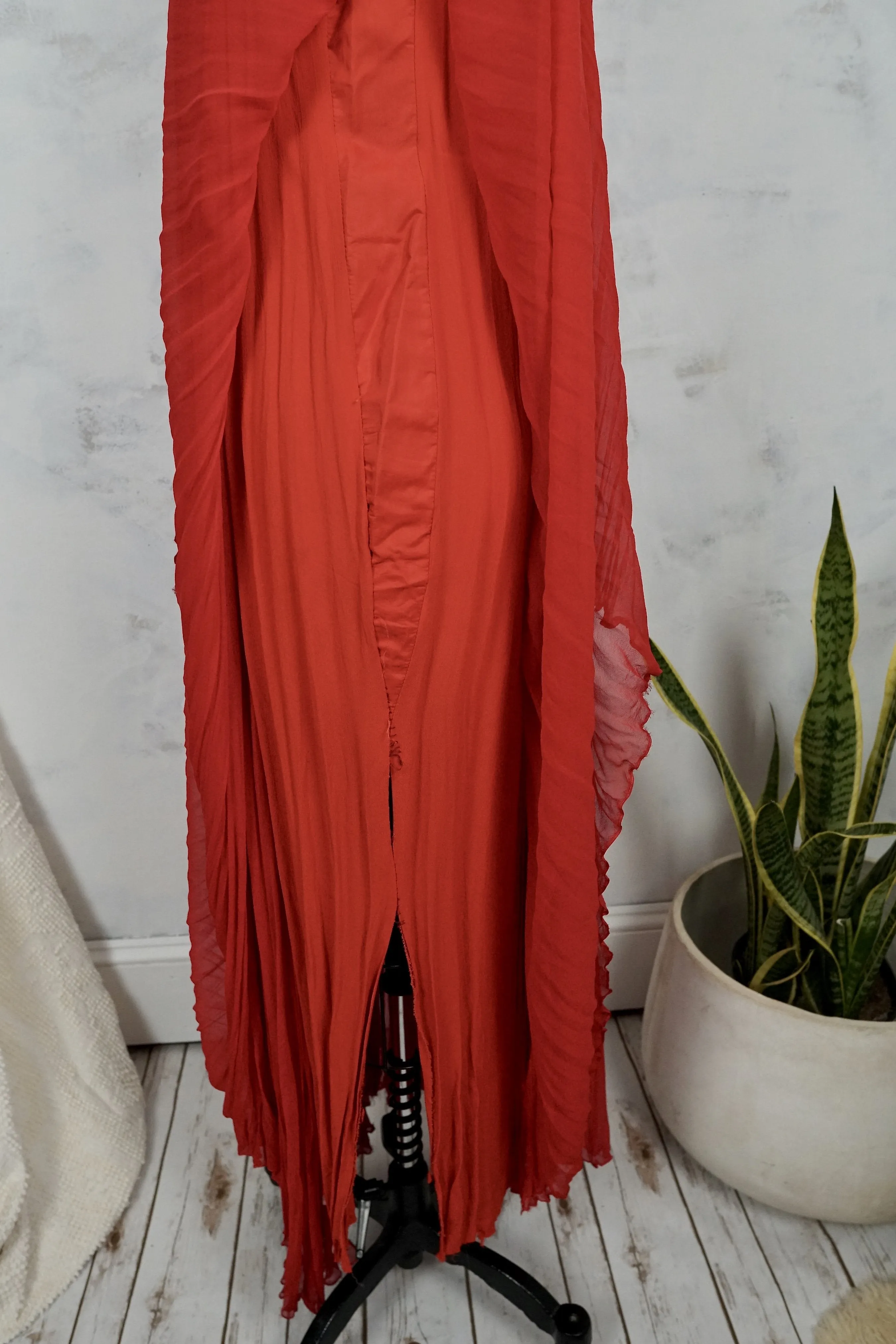 Vintage Red Silk Goddess Dress