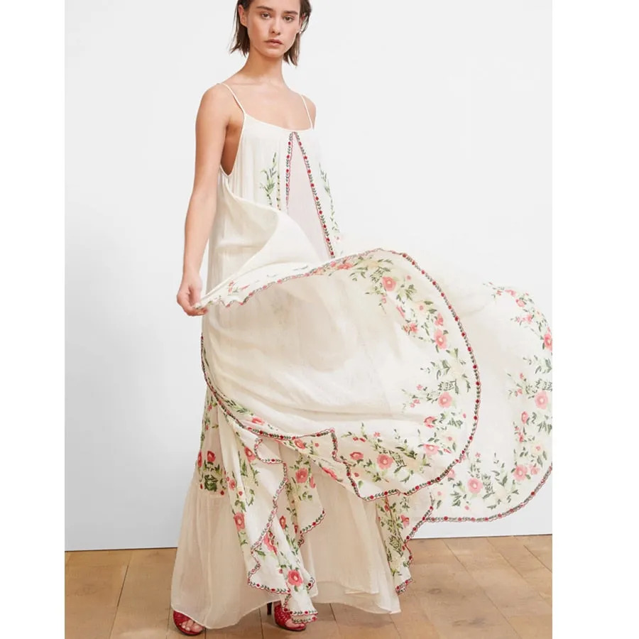 White embroidered maxi dress