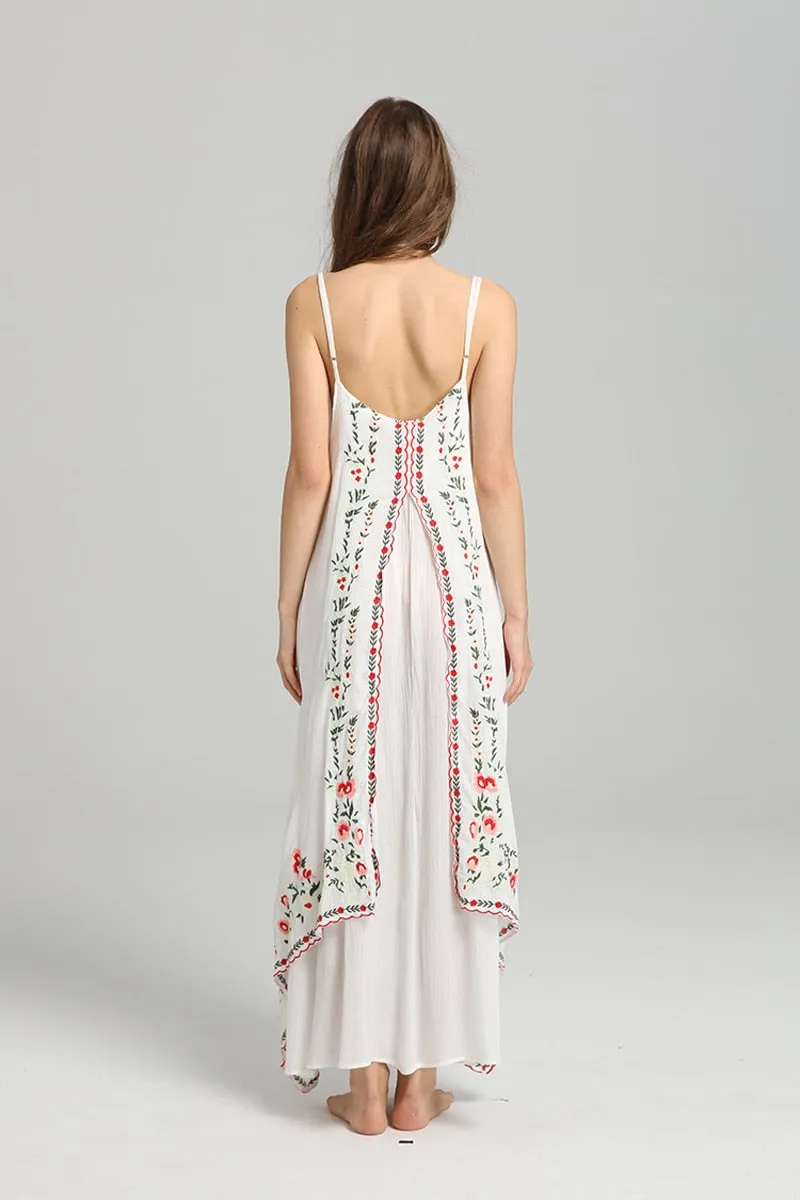 White embroidered maxi dress