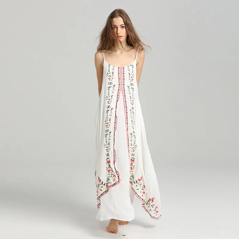 White embroidered maxi dress