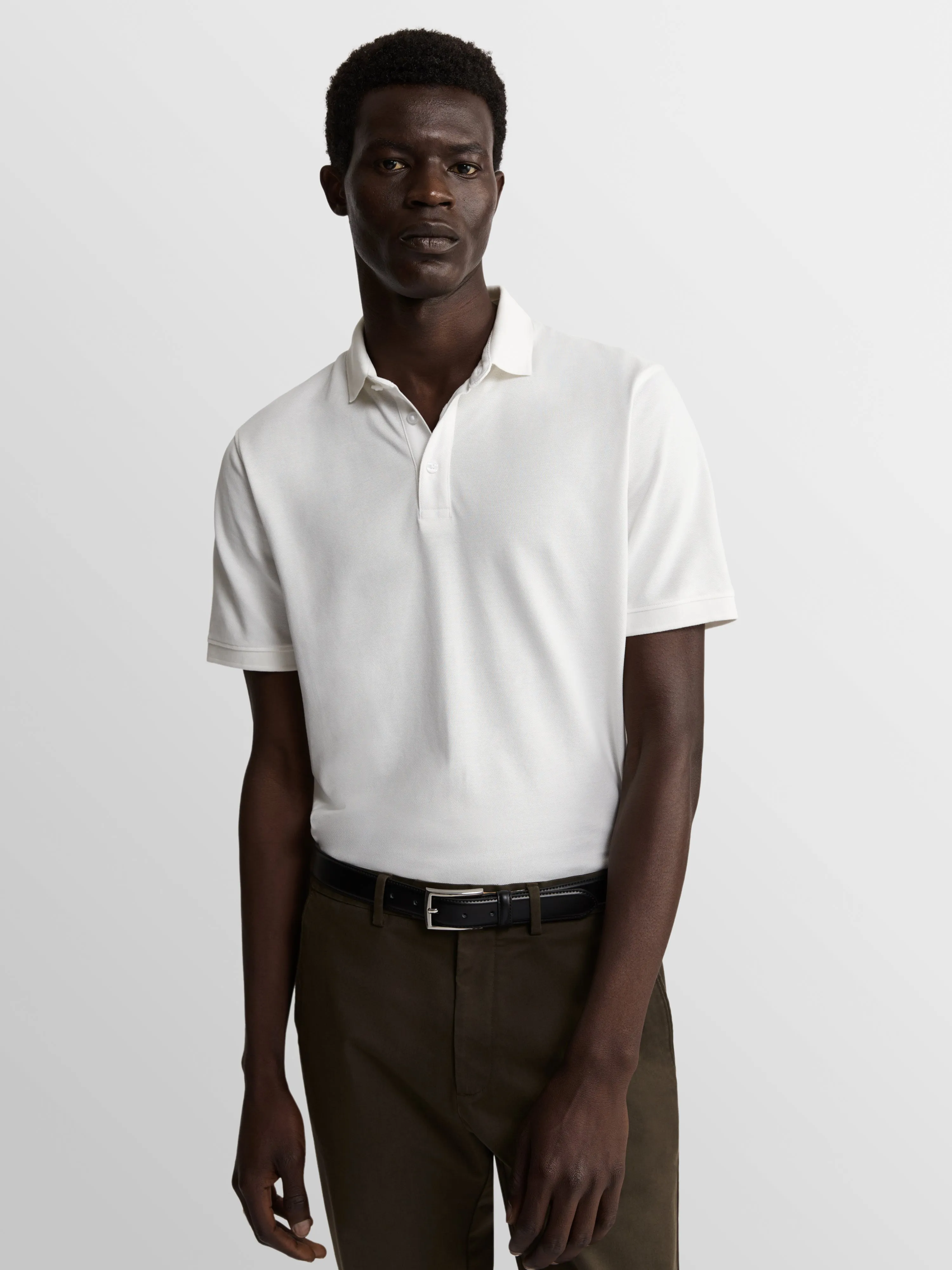 White Pique Egyptian Cotton Polo