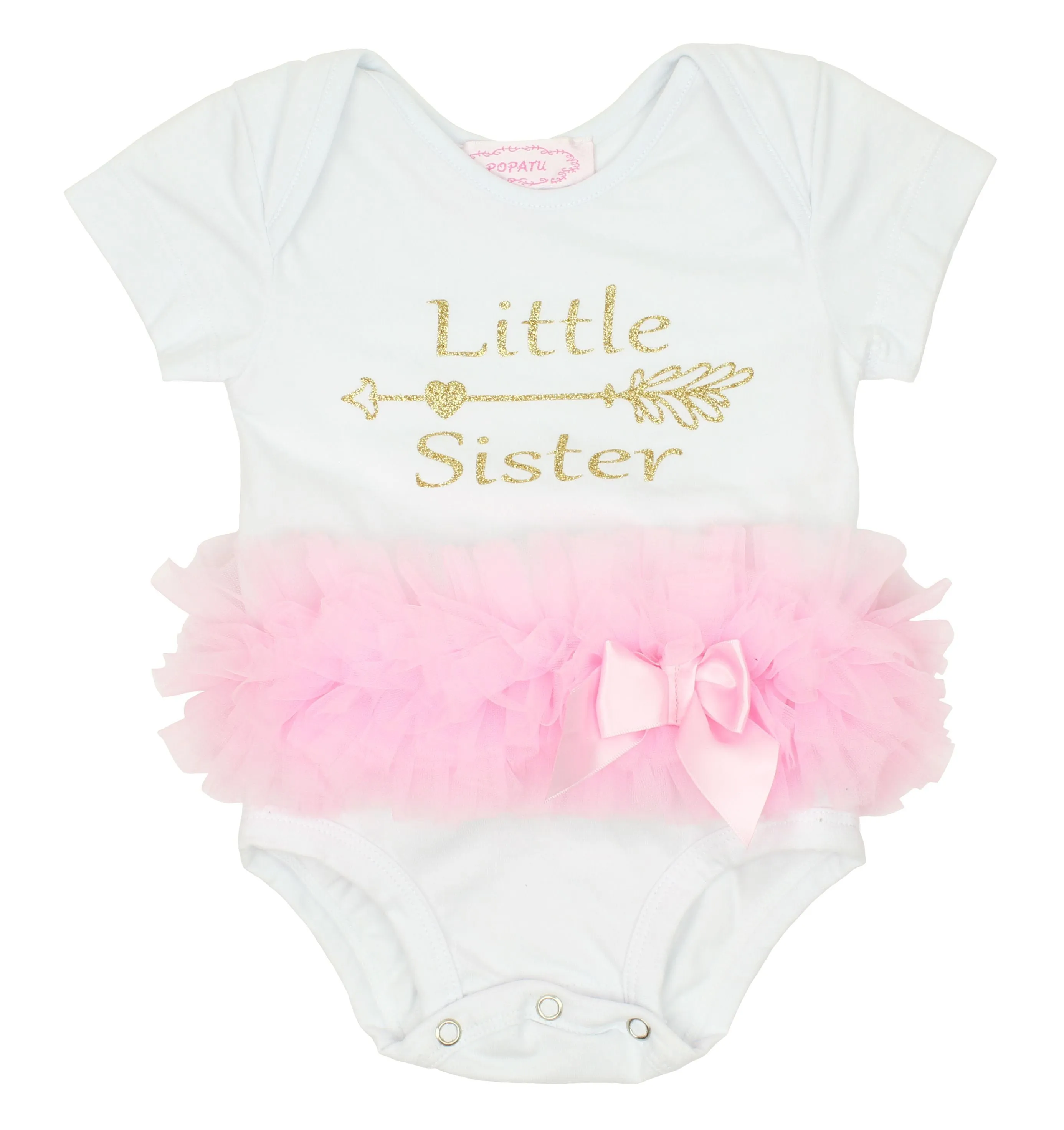 White "Little Sister" Ruffle Bodysuit