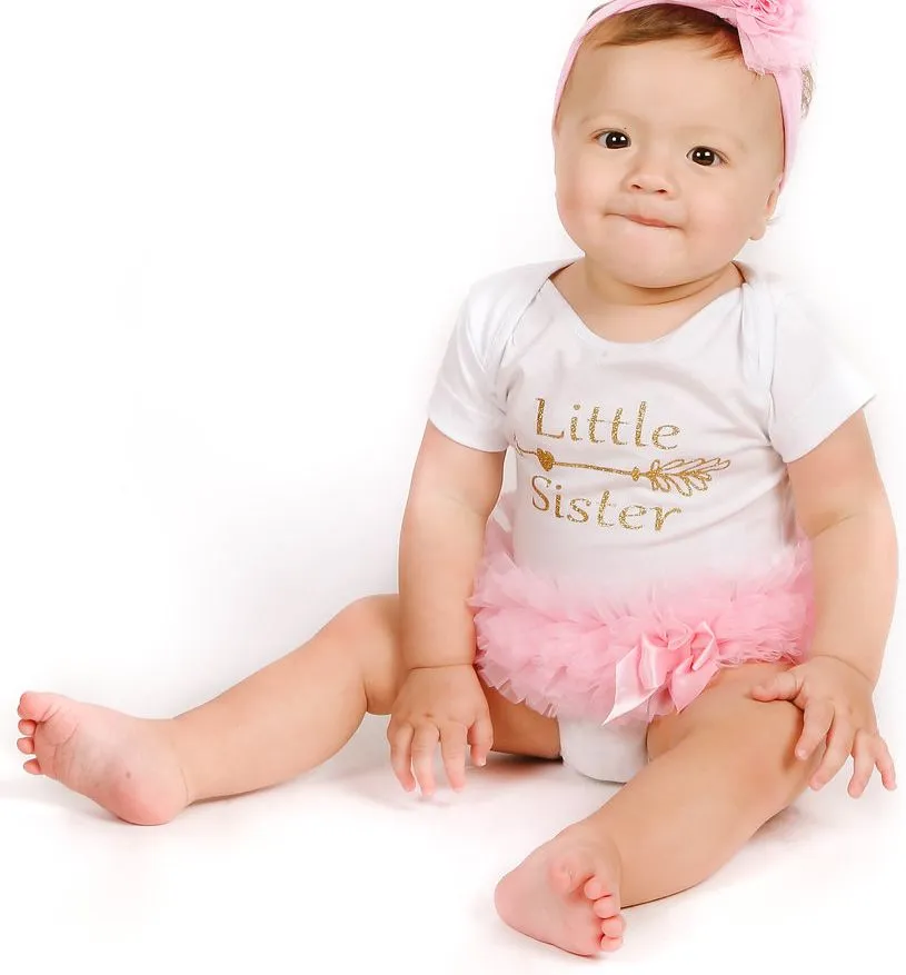 White "Little Sister" Ruffle Bodysuit