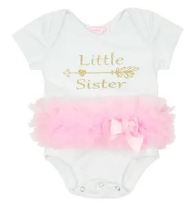 White "Little Sister" Ruffle Bodysuit