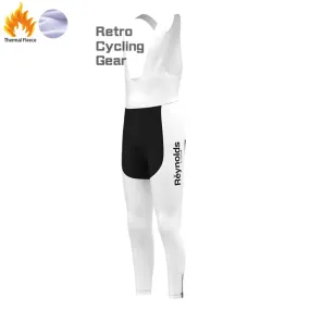 white Reynolds Fleece Retro Cycling Bib Pants