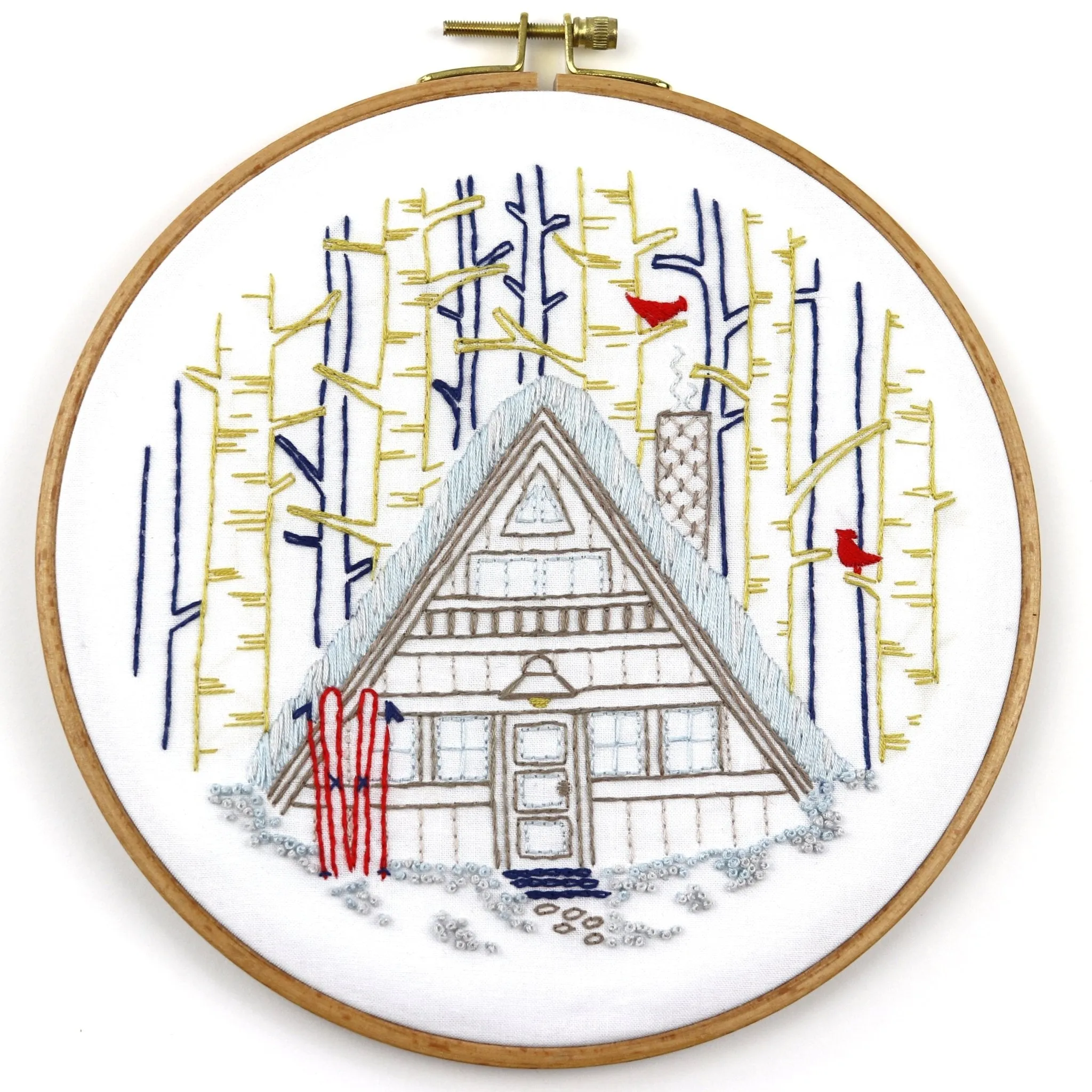 Winter Cabin Printed Fabric Pattern