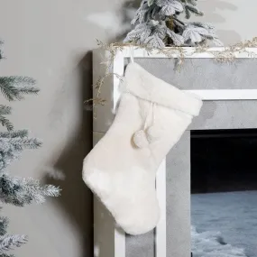 Winter White Pom Pom Stocking - 60cm