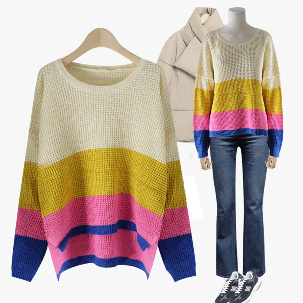 Women's Color Block Knit Sweater