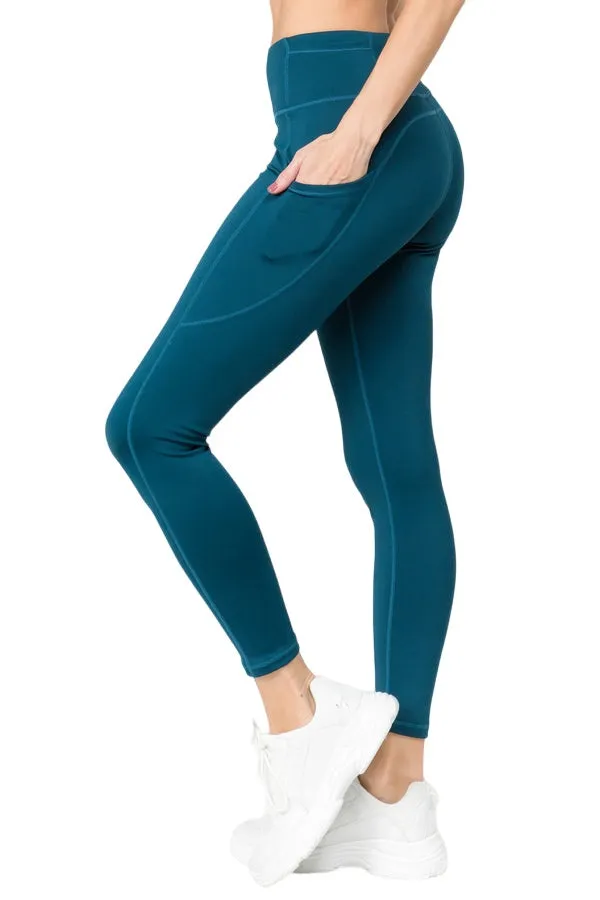 Women's High-Waist Leggings, Workout, Yoga, Running Pants with Pockets, Ankle-Length Activewear