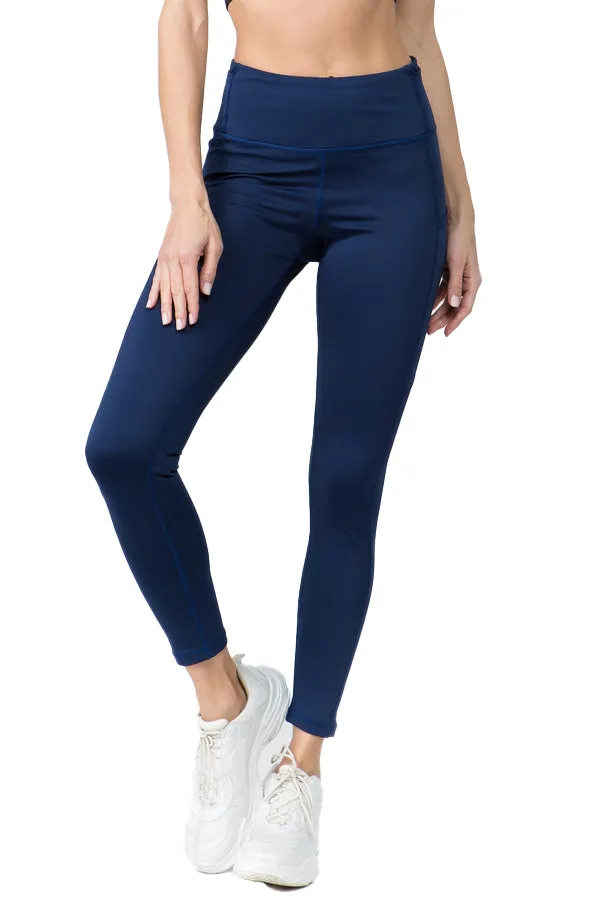 Women's High-Waist Leggings, Workout, Yoga, Running Pants with Pockets, Ankle-Length Activewear