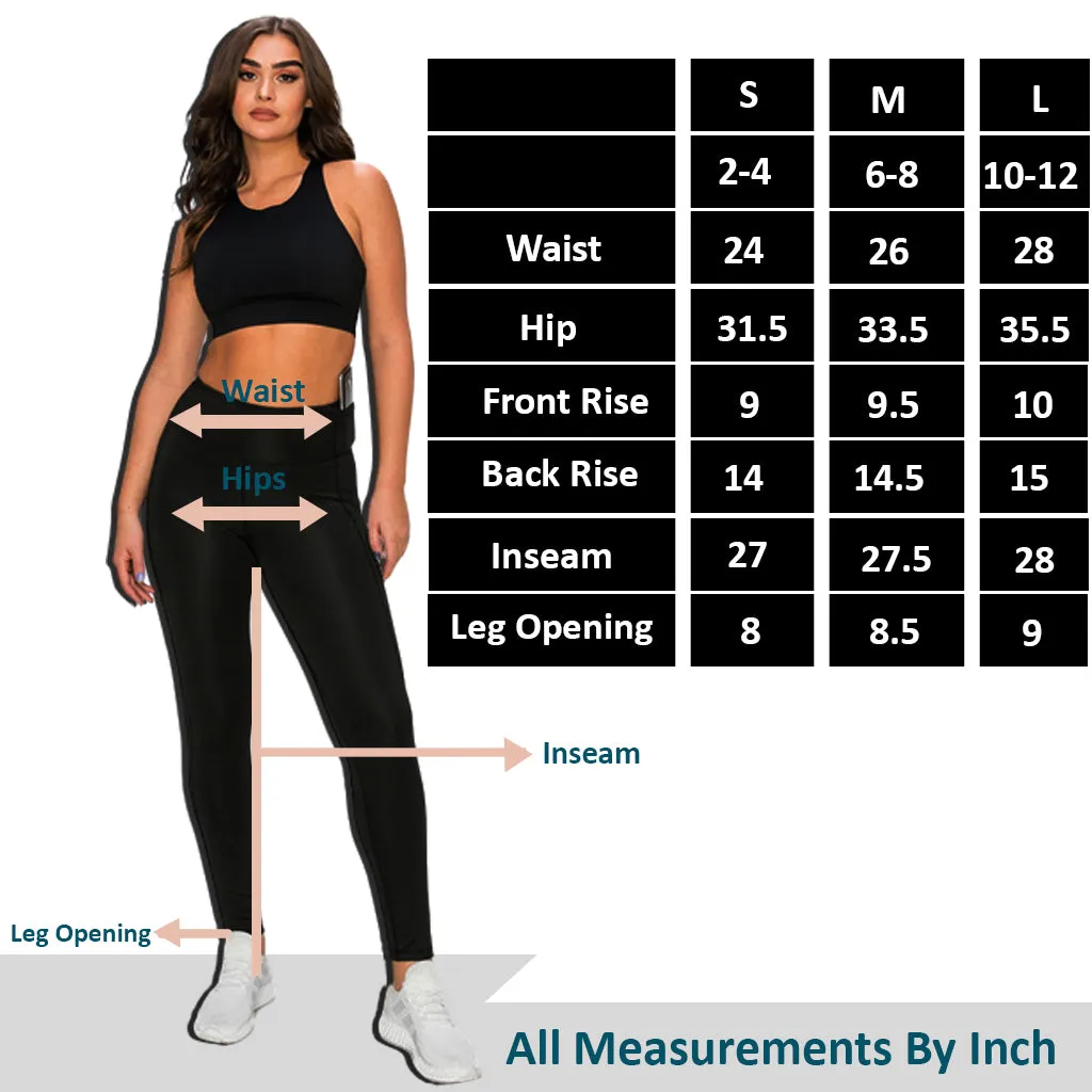 Women's High-Waist Leggings, Workout, Yoga, Running Pants with Pockets, Ankle-Length Activewear