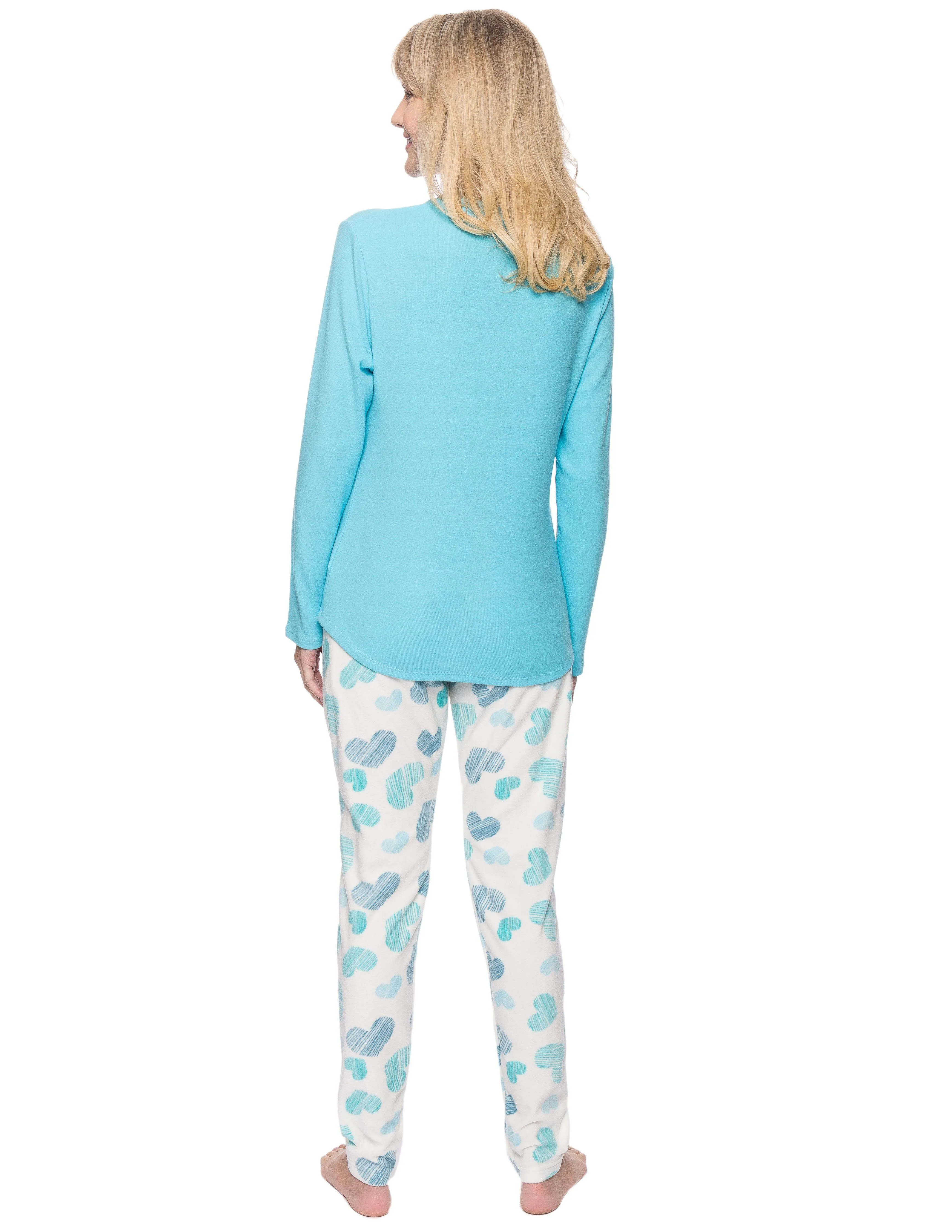 Womens Microfleece Lounge Set With Tapered Pants