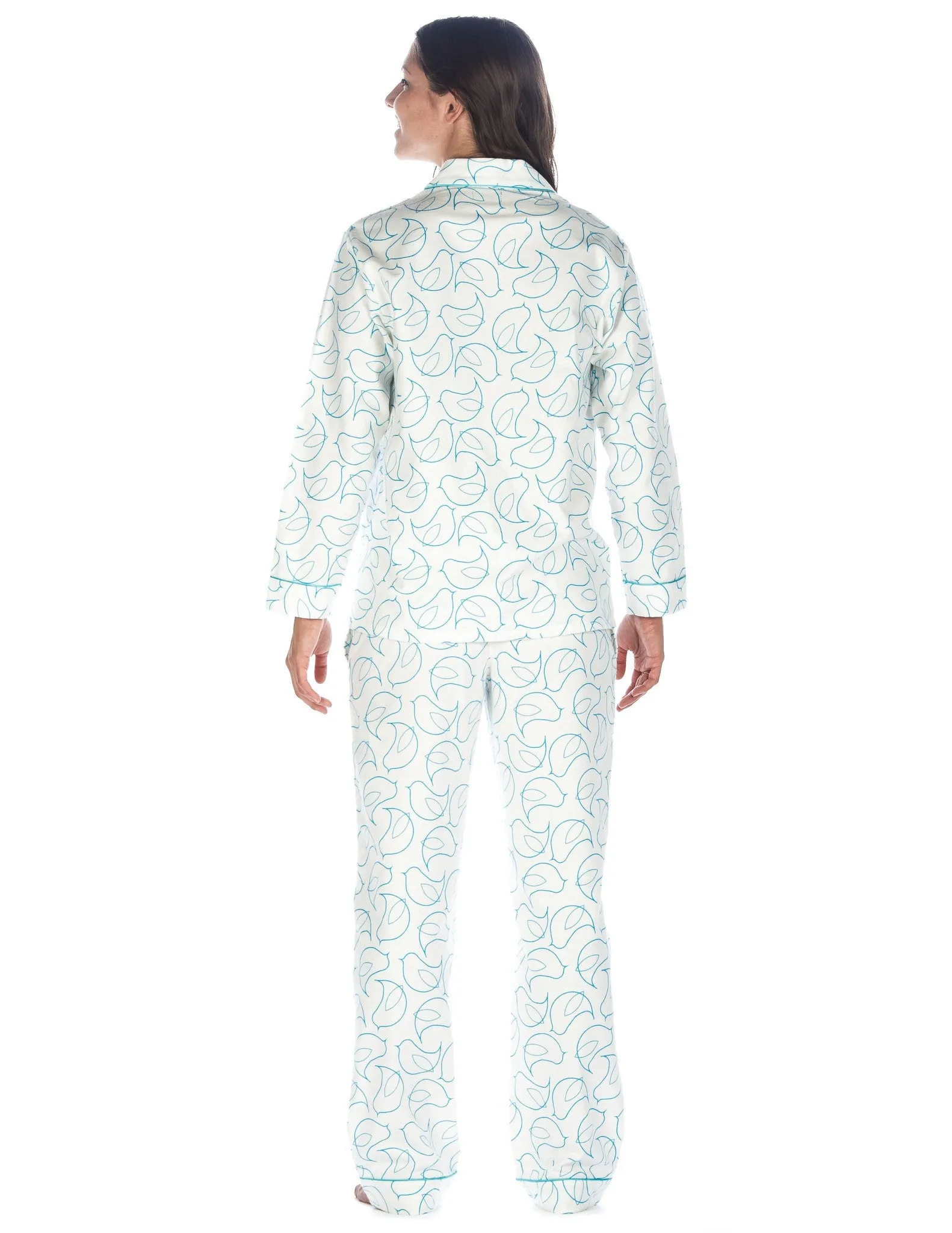 Women's Premium 100% Cotton Flannel Pajama Sleepwear Set (Relaxed Fit)