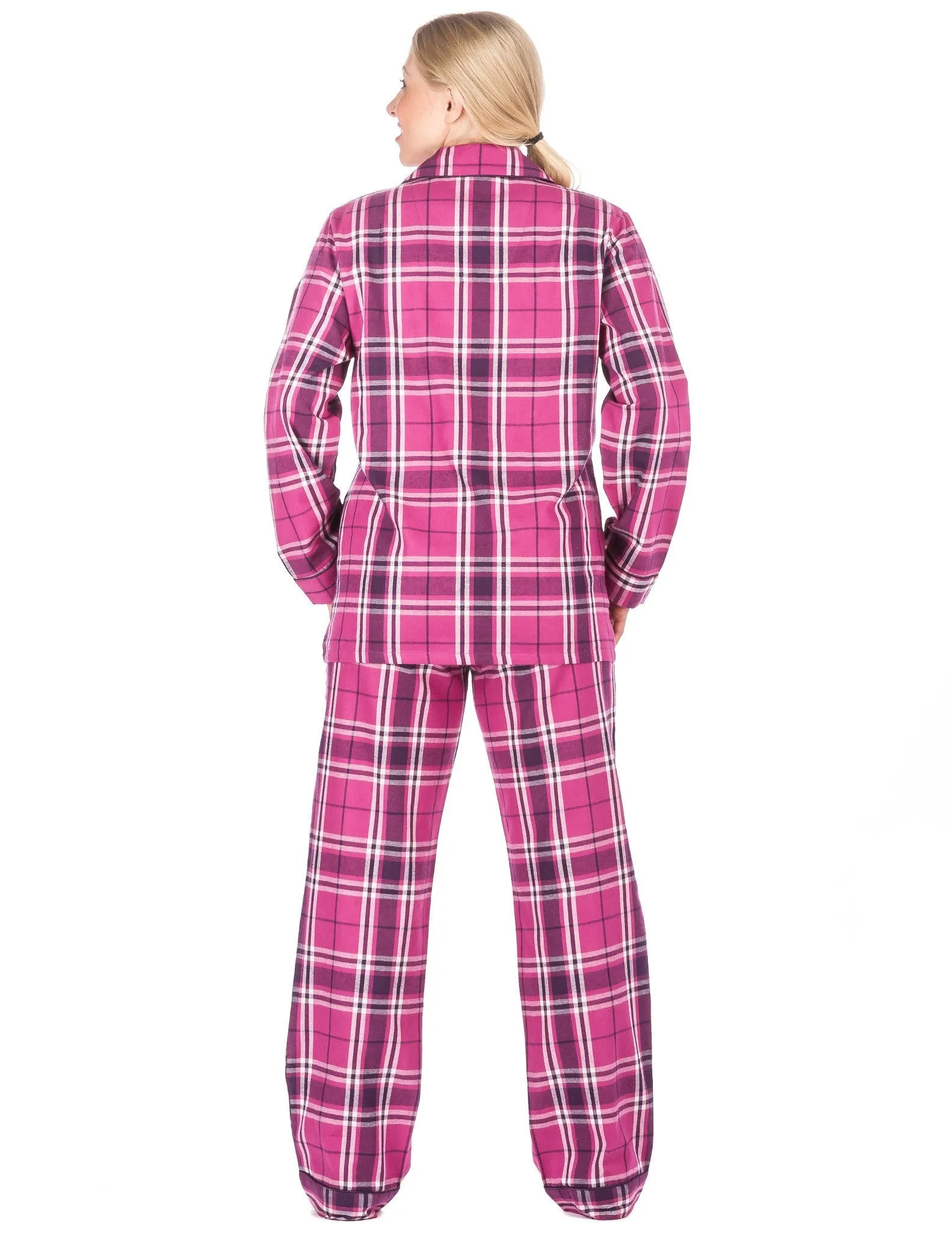 Women's Premium 100% Cotton Flannel Pajama Sleepwear Set (Relaxed Fit)