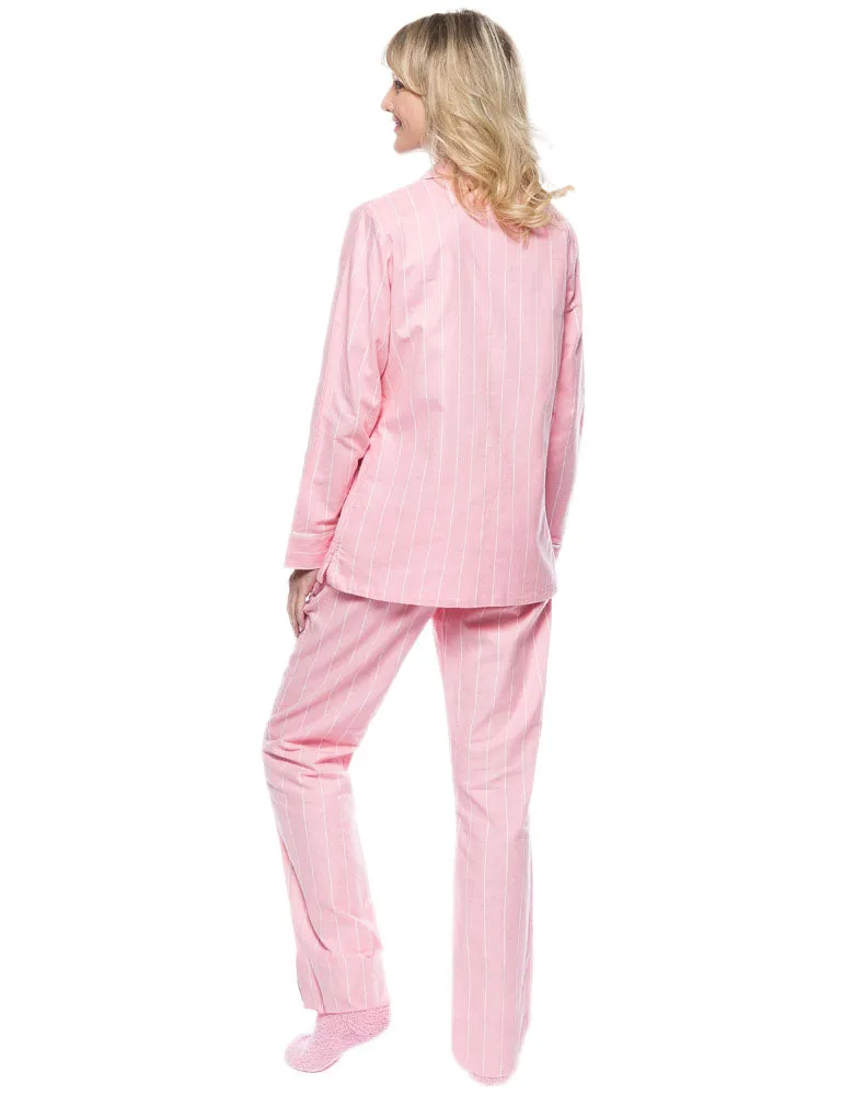 Womens Premium 100% Cotton Flannel Pajama Sleepwear Set