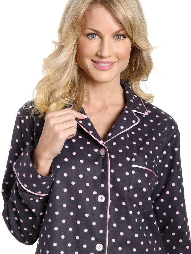 Womens Premium 100% Cotton Flannel Pajama Sleepwear Set