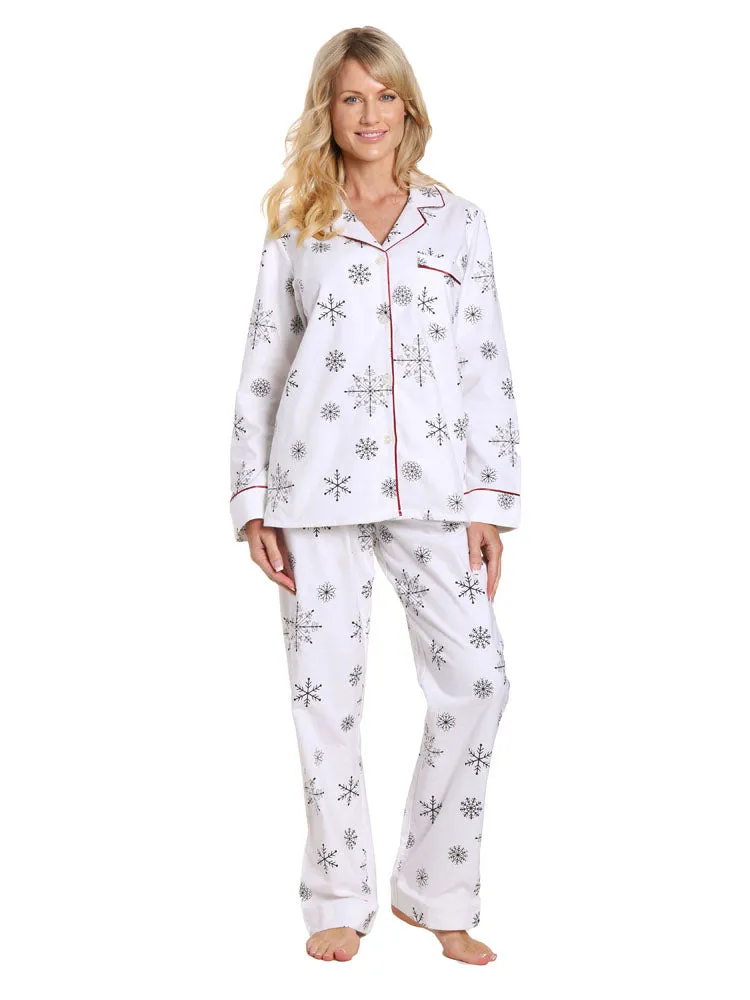 Womens Premium 100% Cotton Flannel Pajama Sleepwear Set