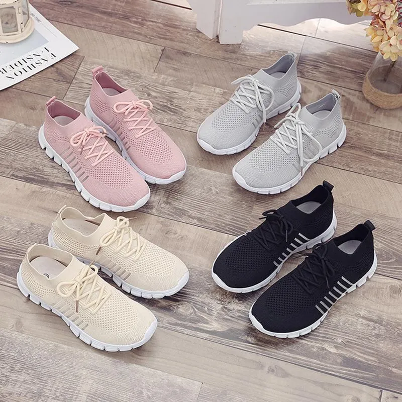 Women's tennis shoes Knitting sneakers breathable best shoes for walking