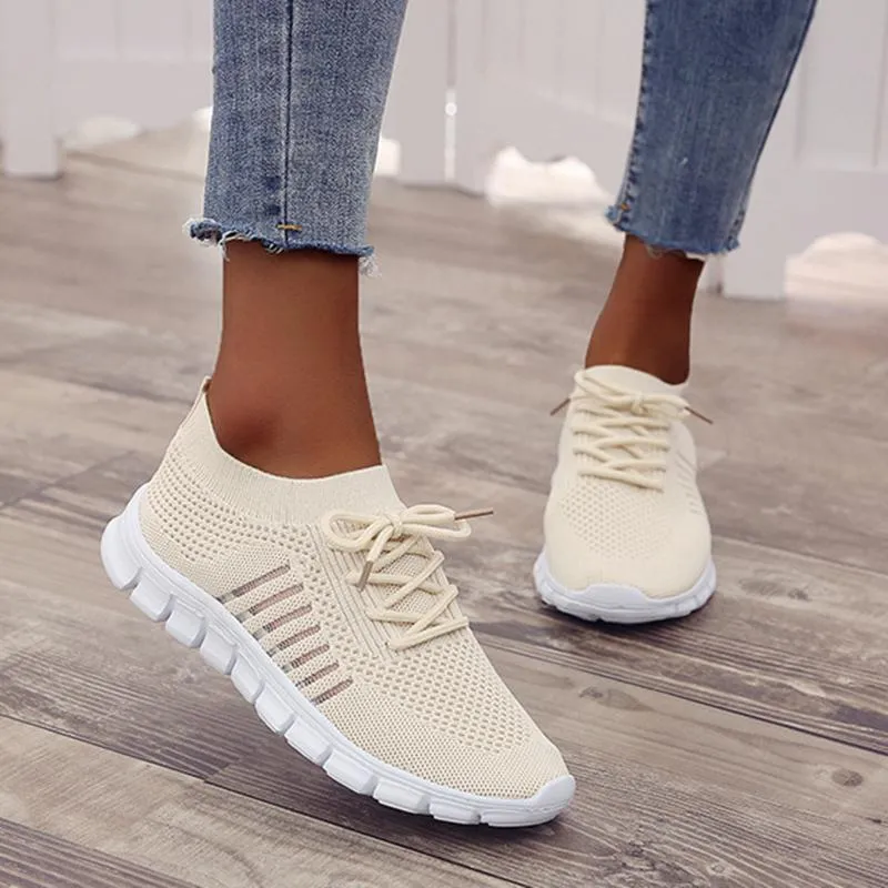 Women's tennis shoes Knitting sneakers breathable best shoes for walking