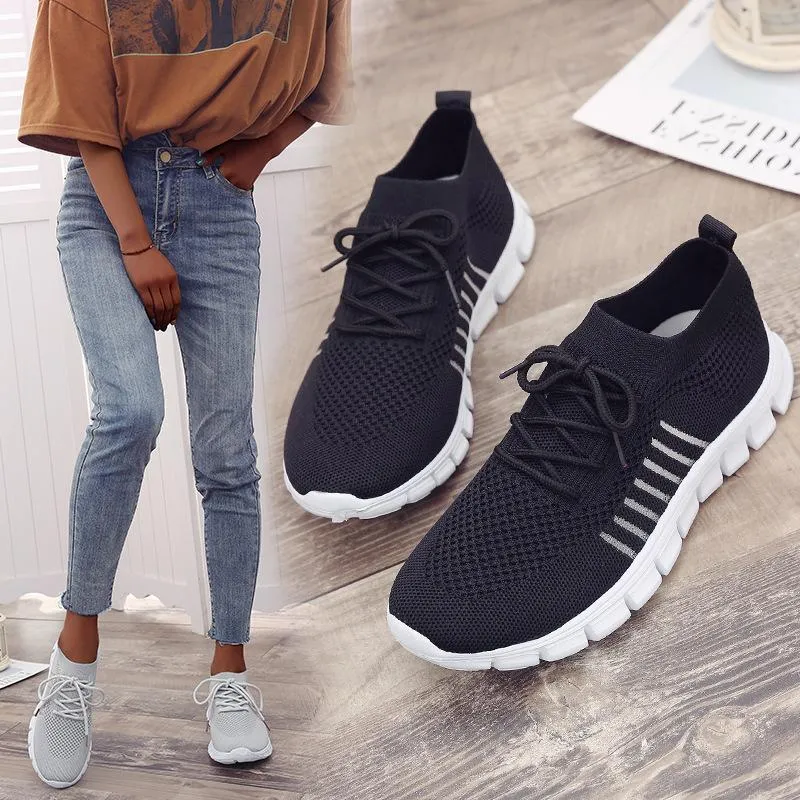 Women's tennis shoes Knitting sneakers breathable best shoes for walking