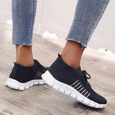 Women's tennis shoes Knitting sneakers breathable best shoes for walking