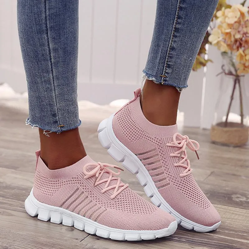 Women's tennis shoes Knitting sneakers breathable best shoes for walking