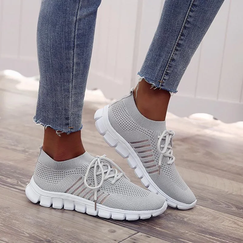 Women's tennis shoes Knitting sneakers breathable best shoes for walking