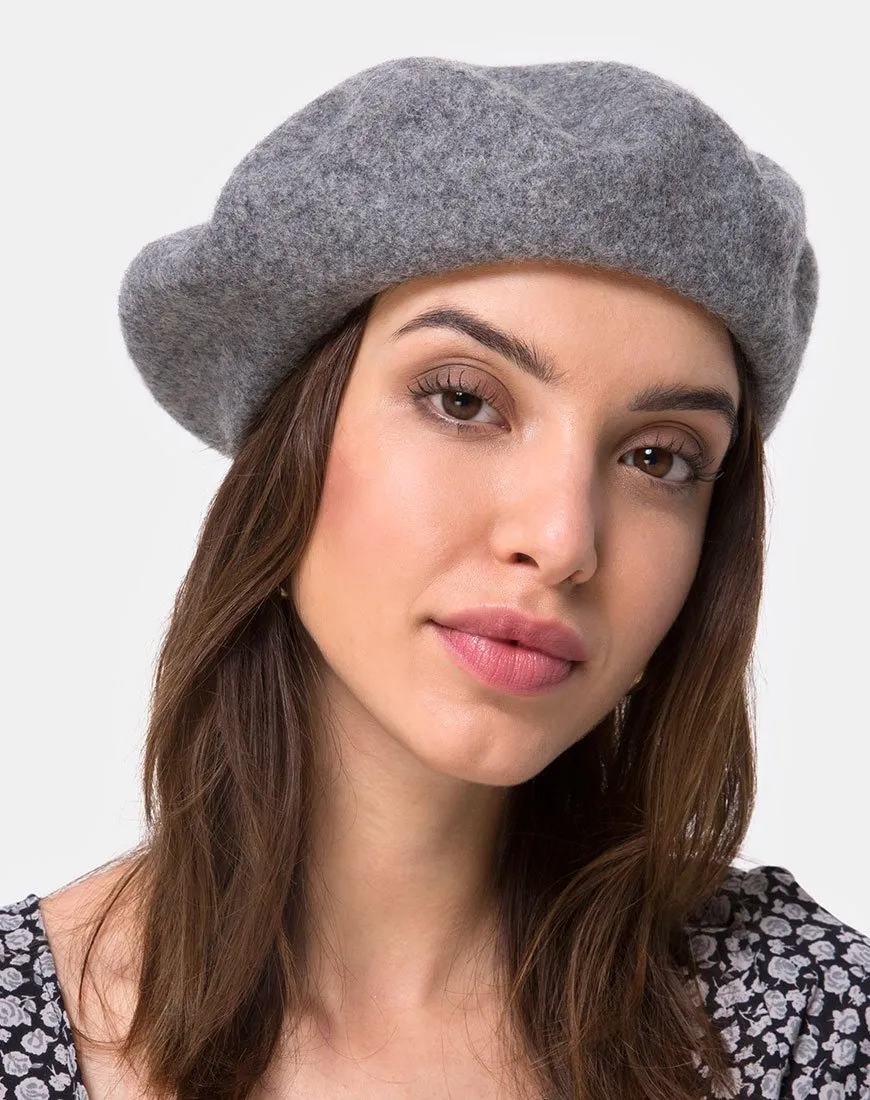 Wool Beret in Grey